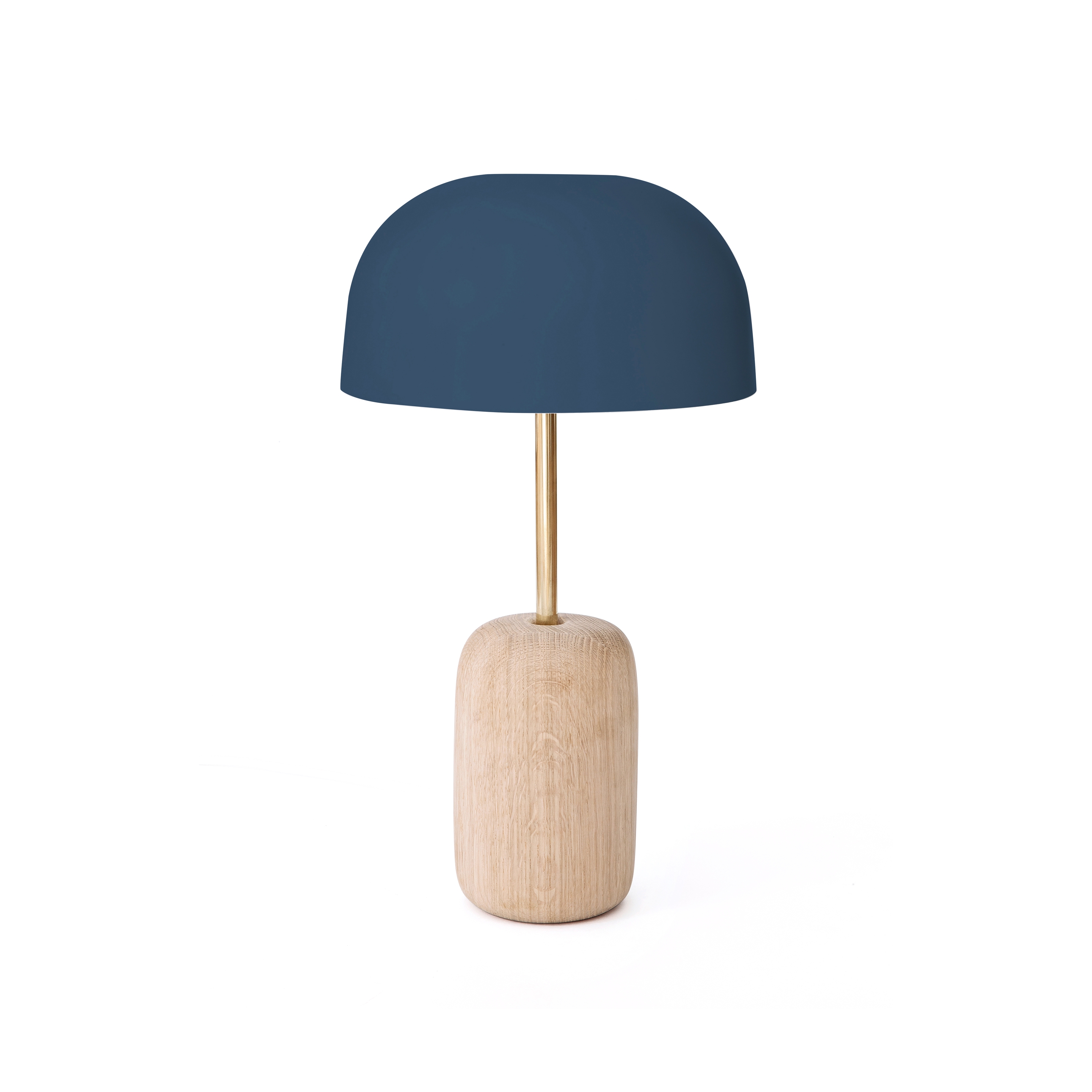 Nina | Table lamp, brass stick & grey blue lampshade