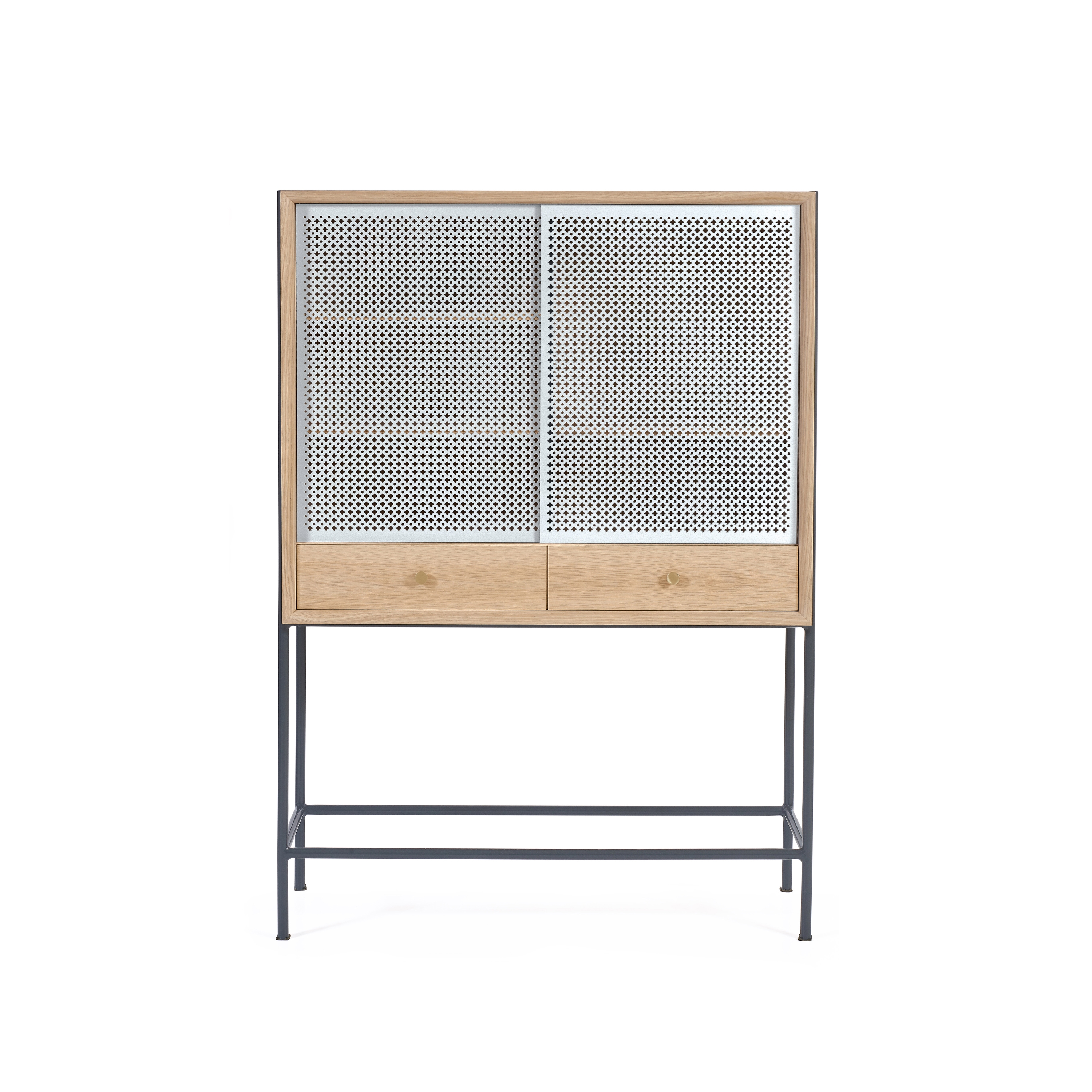 Gabin | Cabinet, natural oak and slate grey