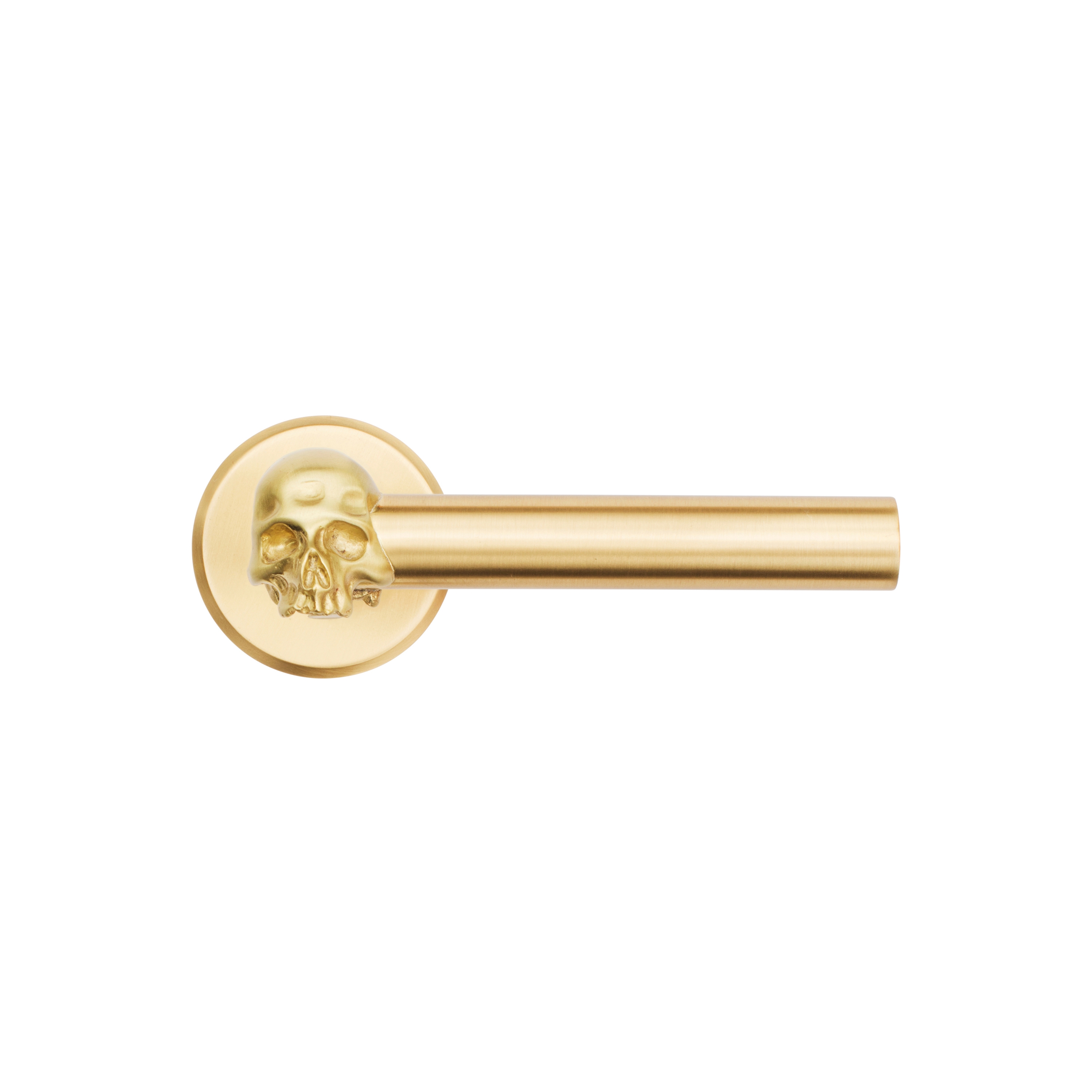 Display product Memento Mori door handle in satin polished brass from manufacturer Vervloet