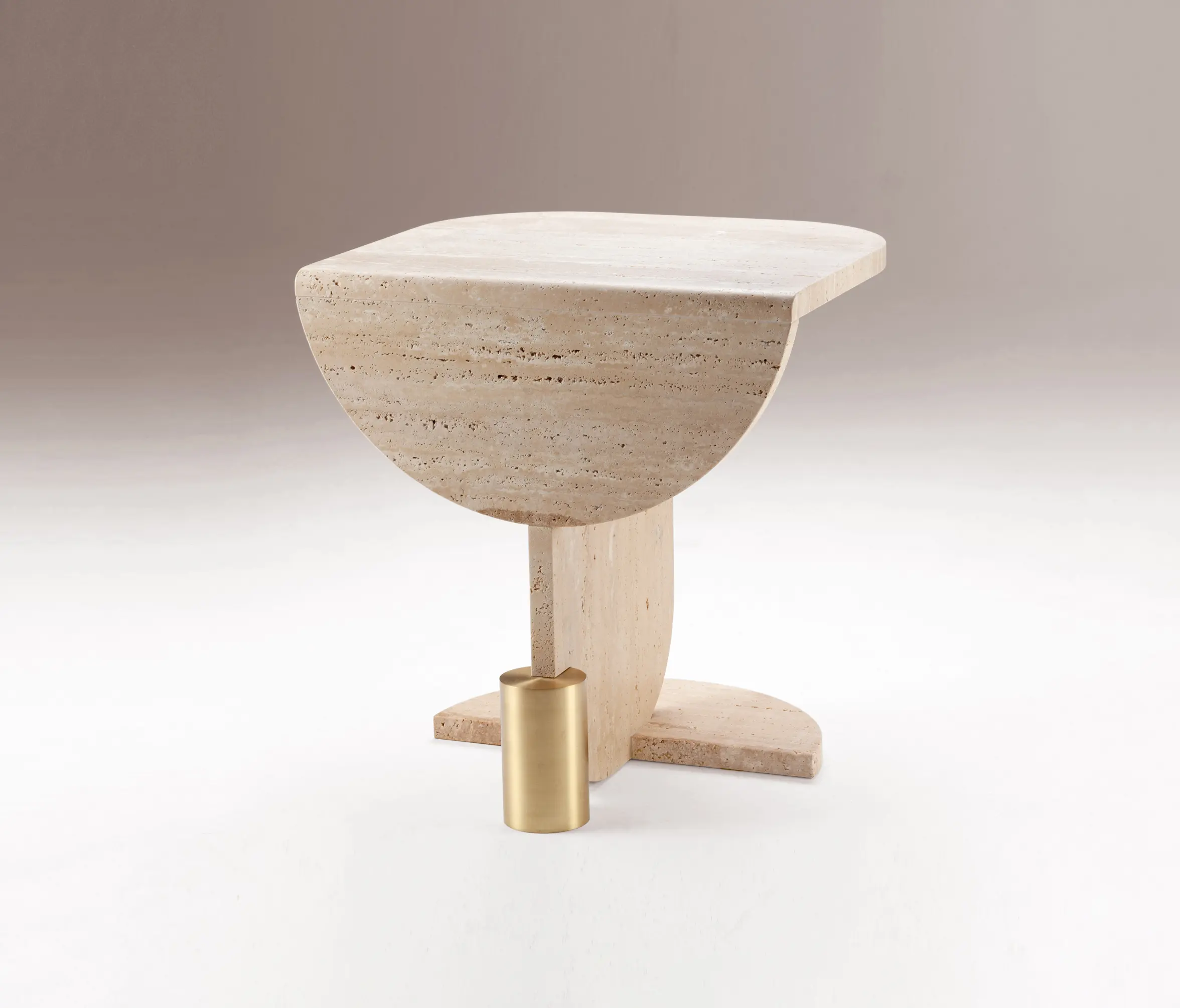 Dooq - Playing Games travertine side table