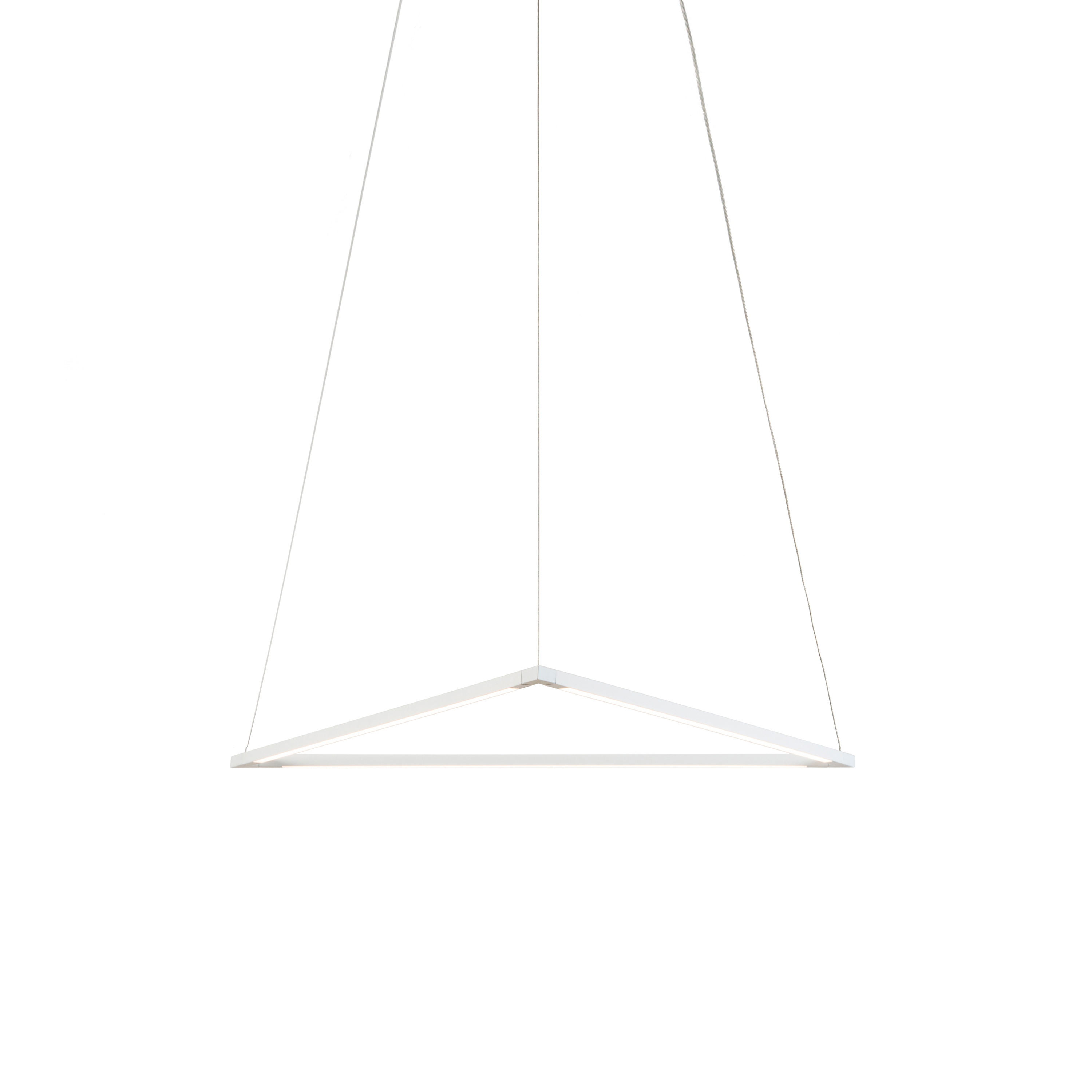 Display product Z-Bar Pendant 24", Triangle, Matte White, Canopy from manufacturer Koncept