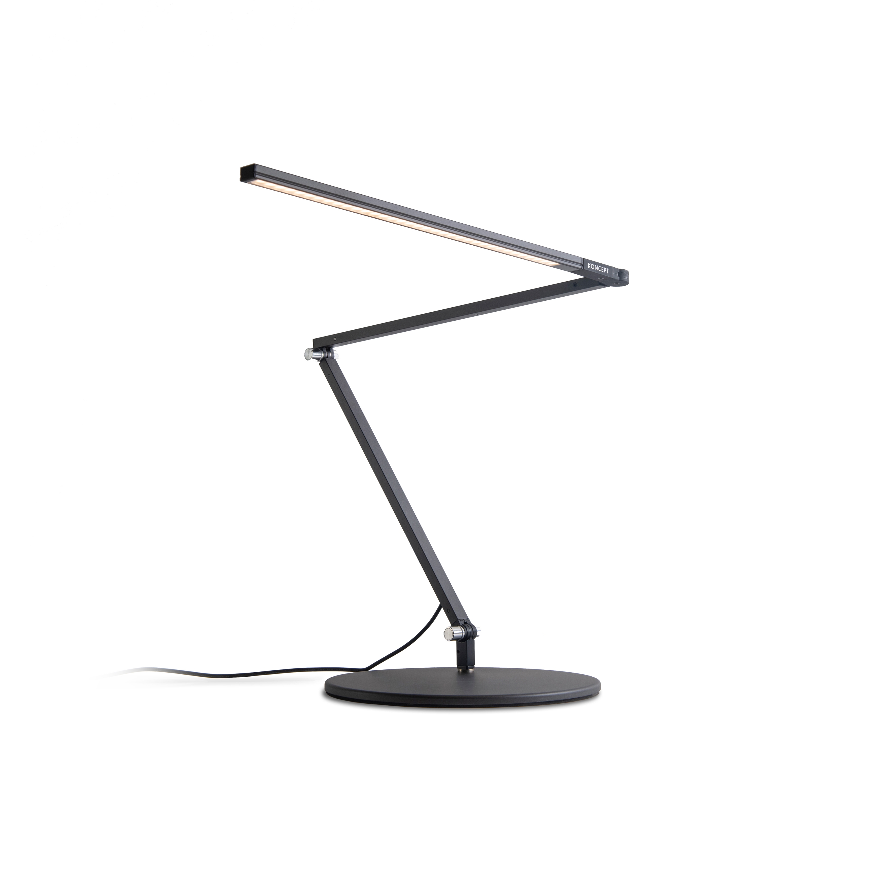 Display product Z-Bar Slim LED Desk Lamp - Metallic Black from manufacturer Koncept