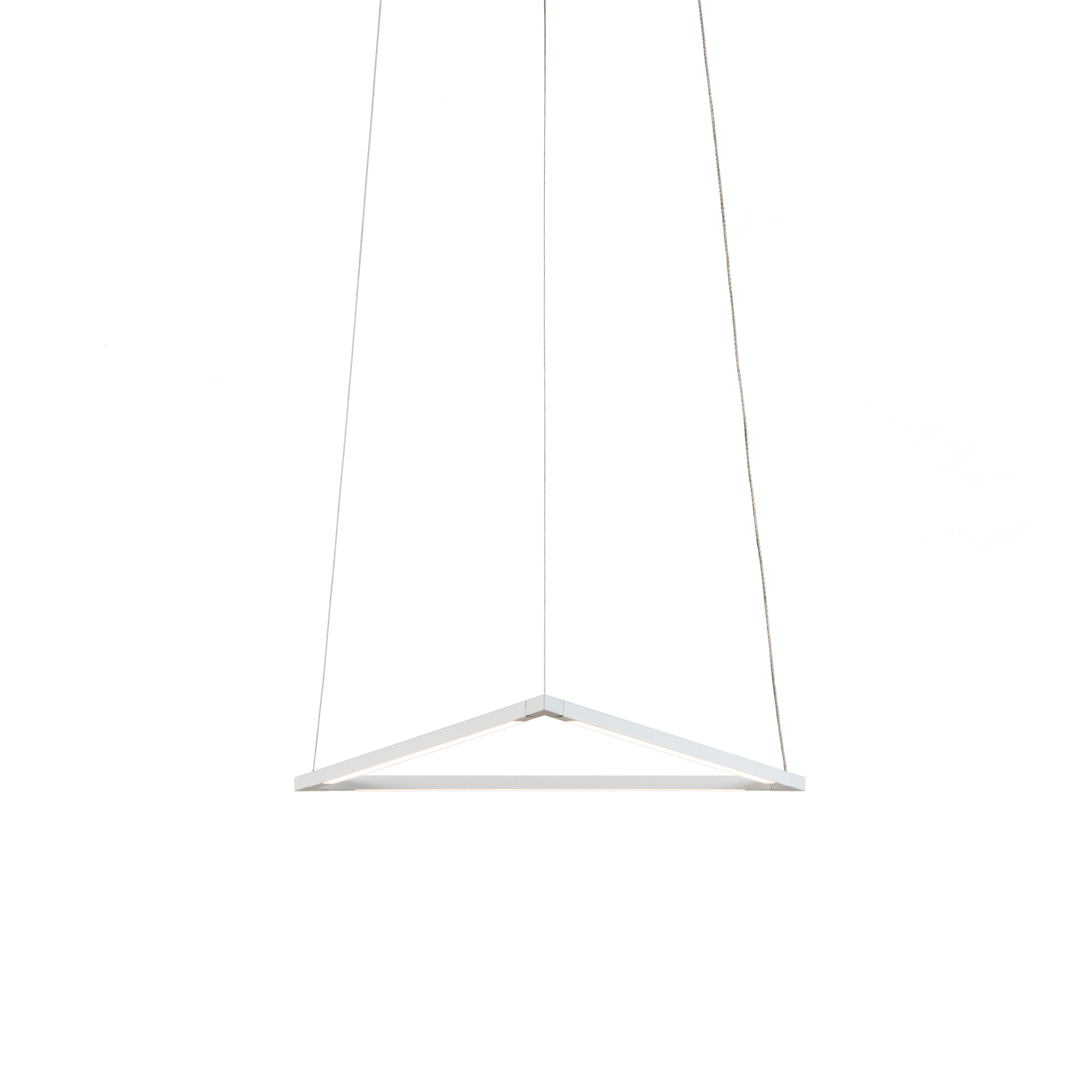 Display product Z-Bar Pendant 16", Triangle, Matte White, Canopy from manufacturer Koncept