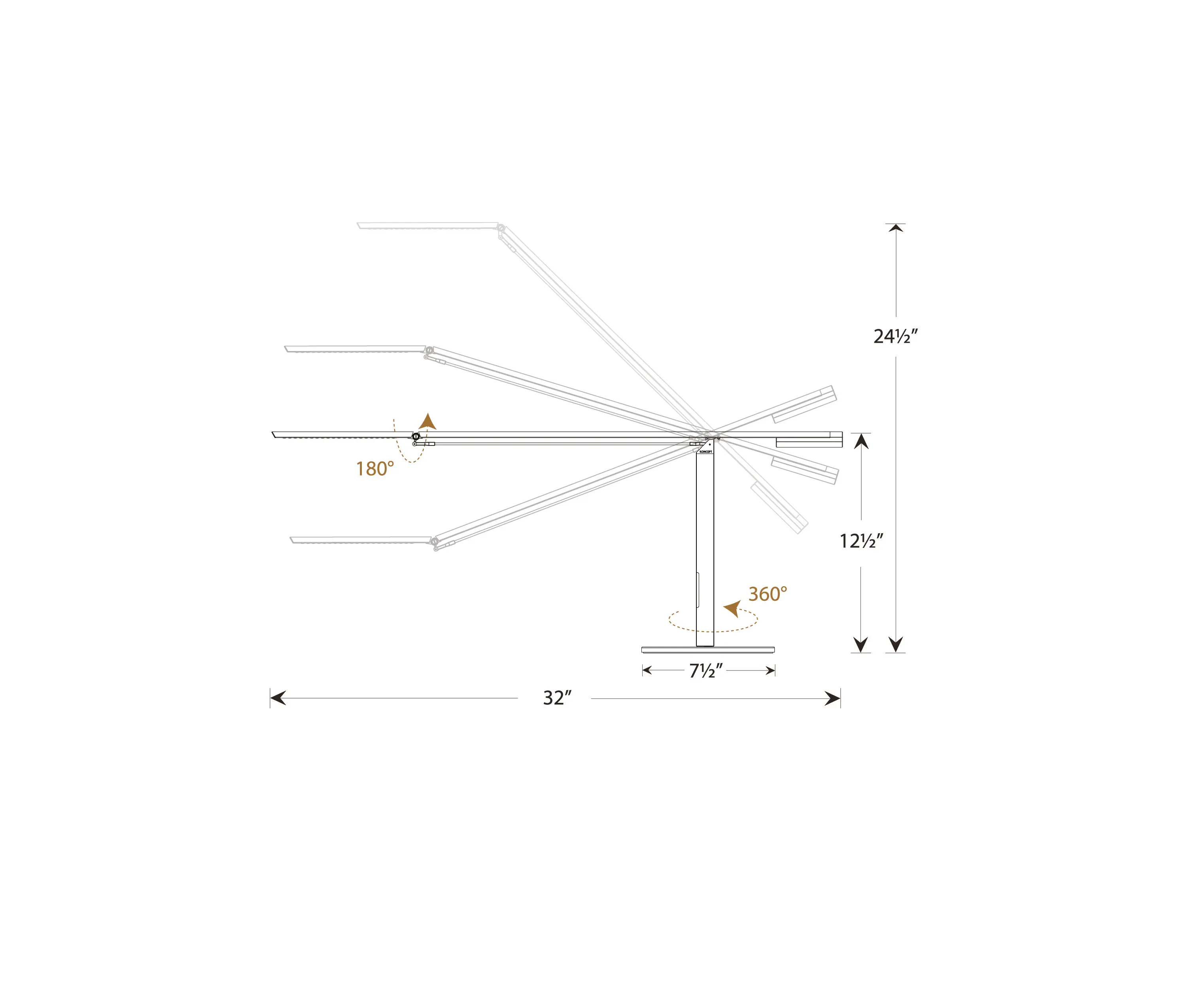 Koncept - Equo LED Desk Lamp - Silver