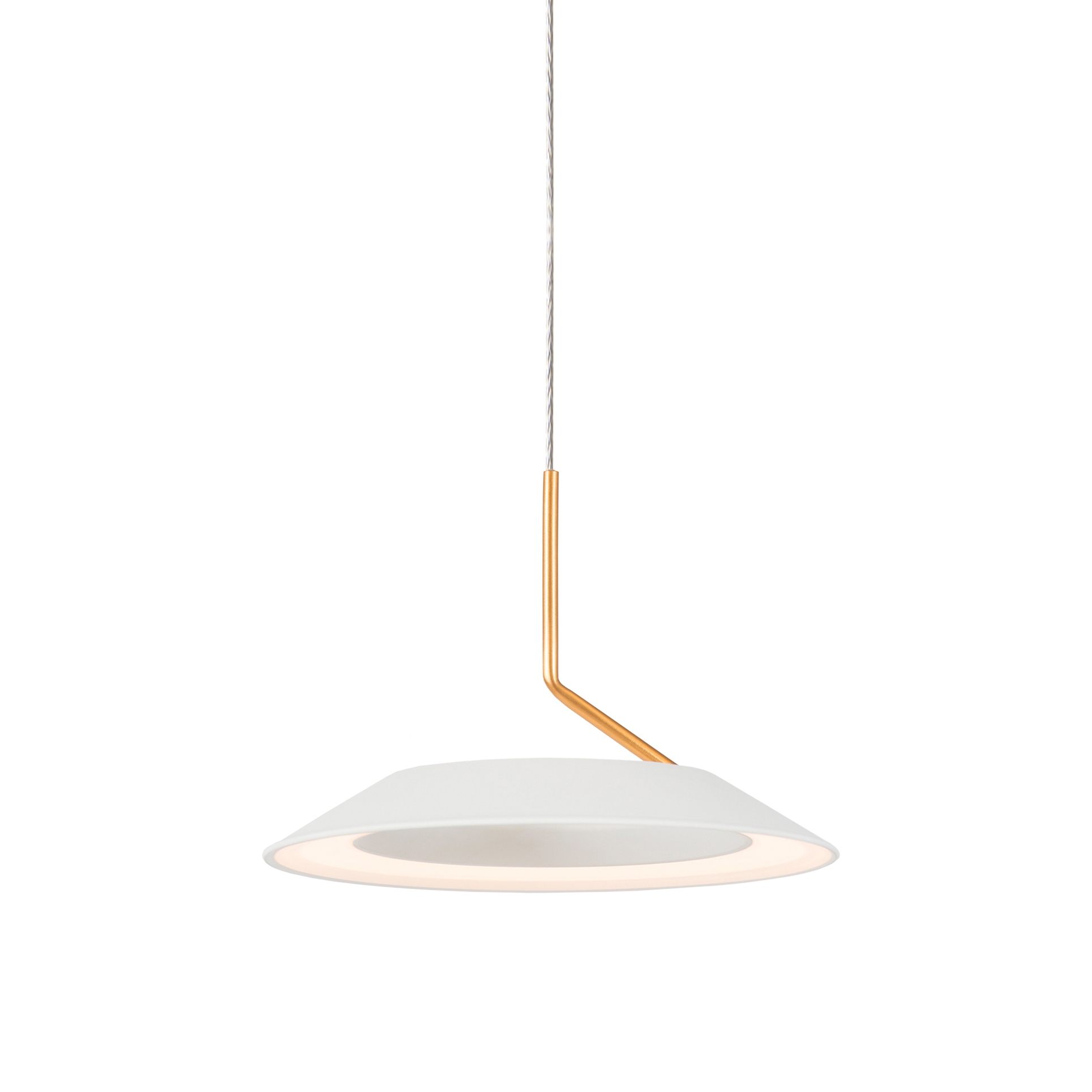 Display product Royyo Pendant (single), Matte White with Gold accent from manufacturer Koncept
