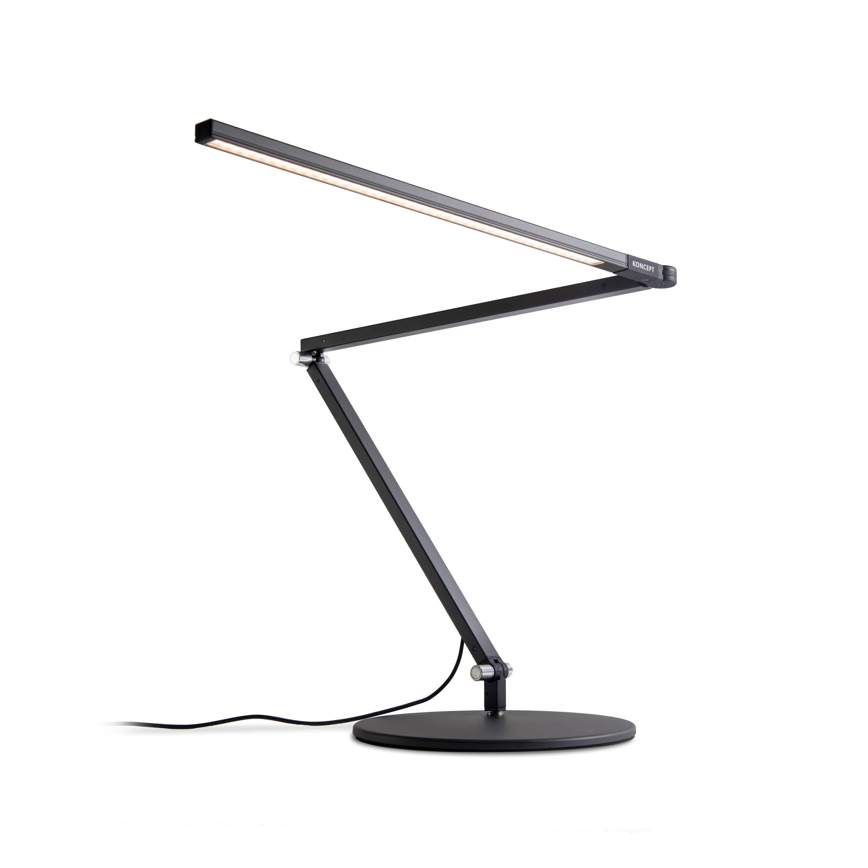 Display product Z-Bar LED Desk Lamp - Metallic Black from manufacturer Koncept