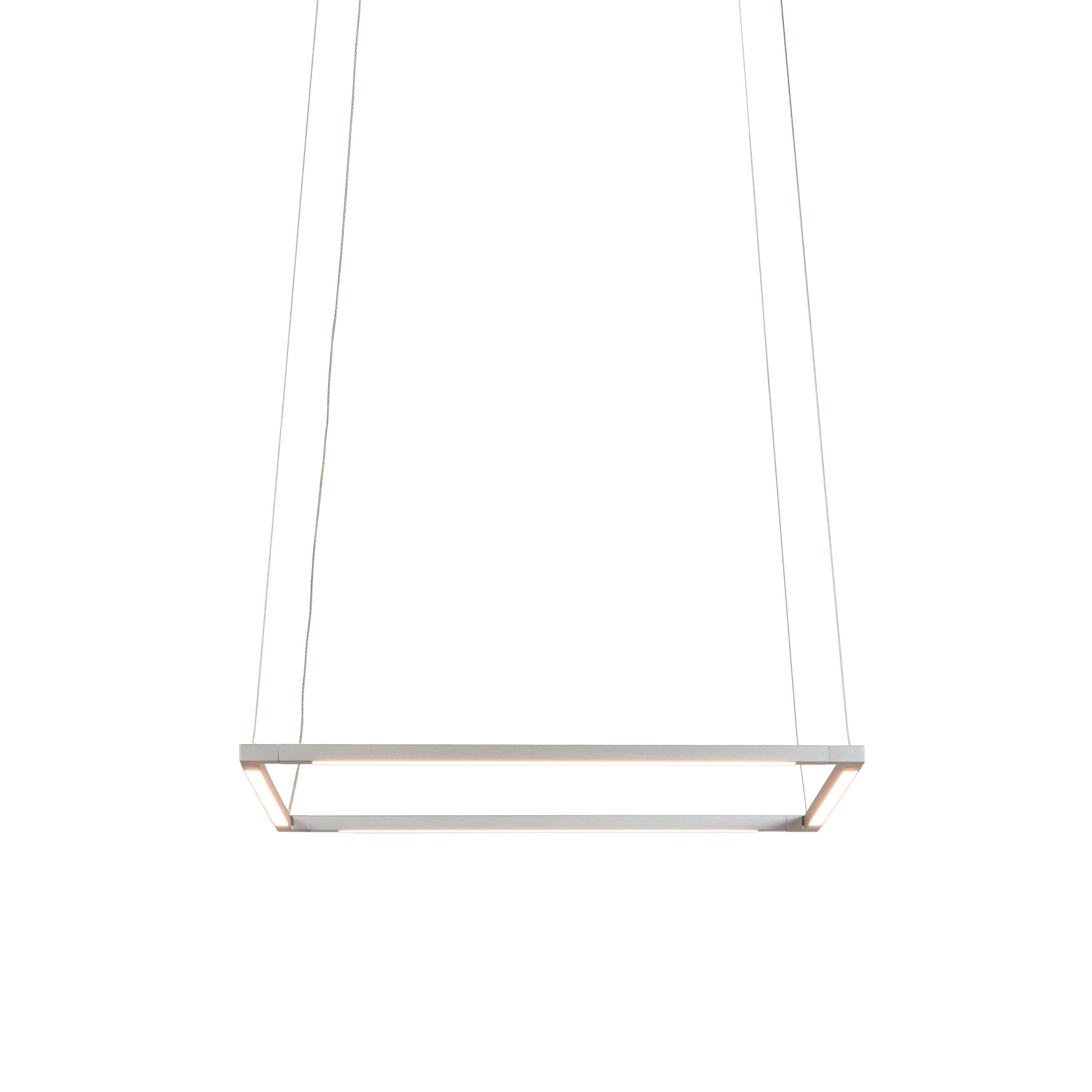Z-Bar Pendant 16", Square, Silver, Canopy