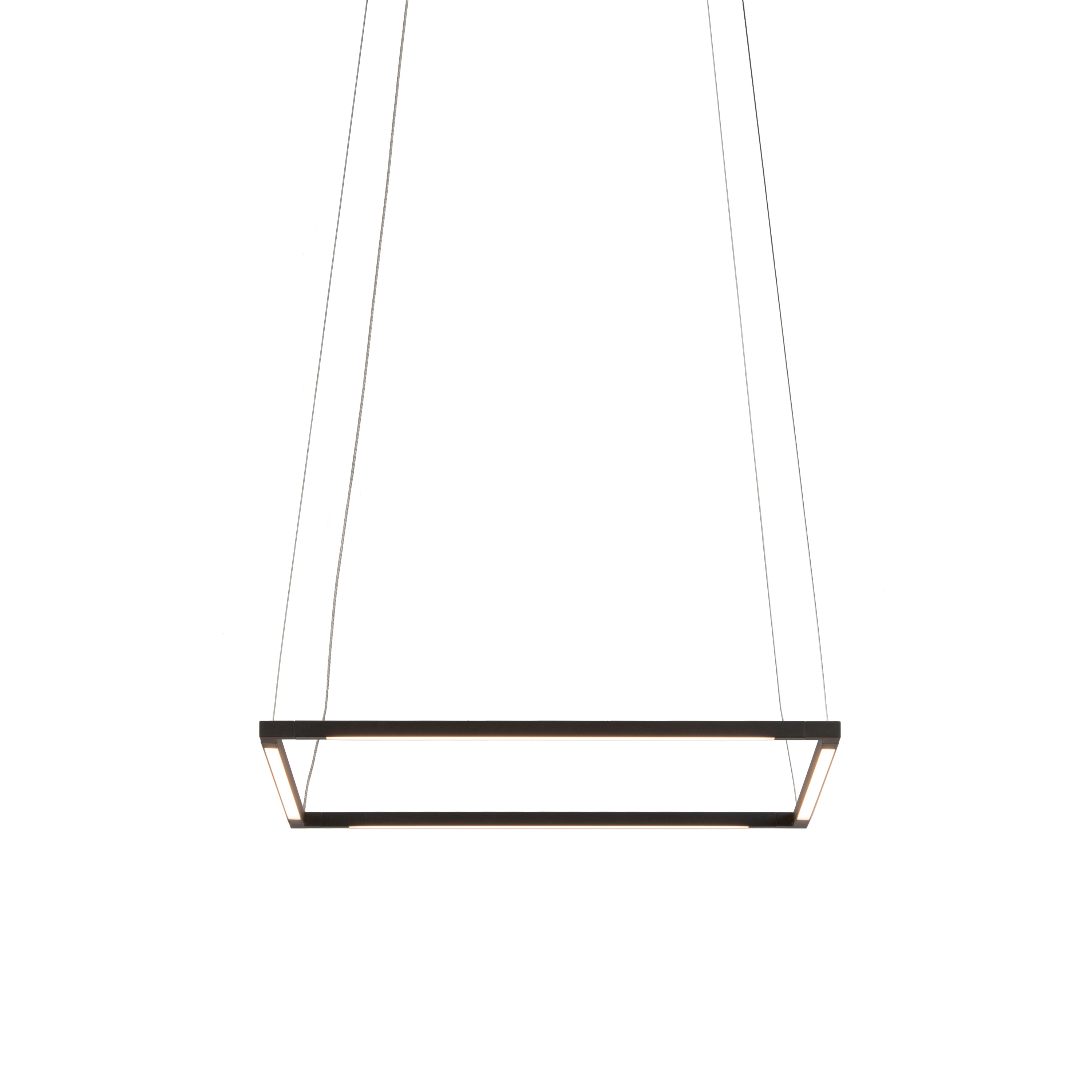 Z-Bar Pendant 16", Square, Matte Black, Canopy