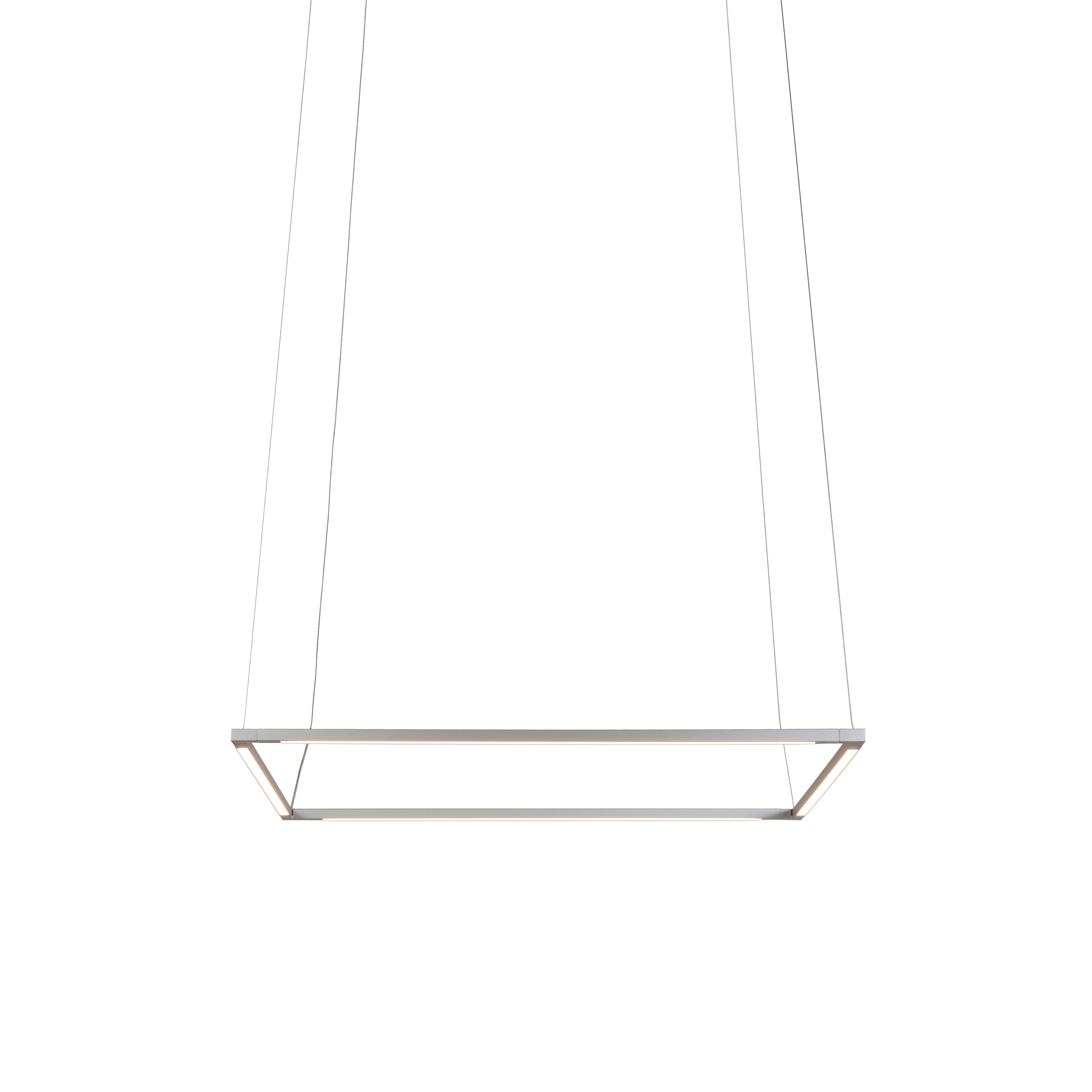 Z-Bar Pendant 24", Square, Silver, Canopy