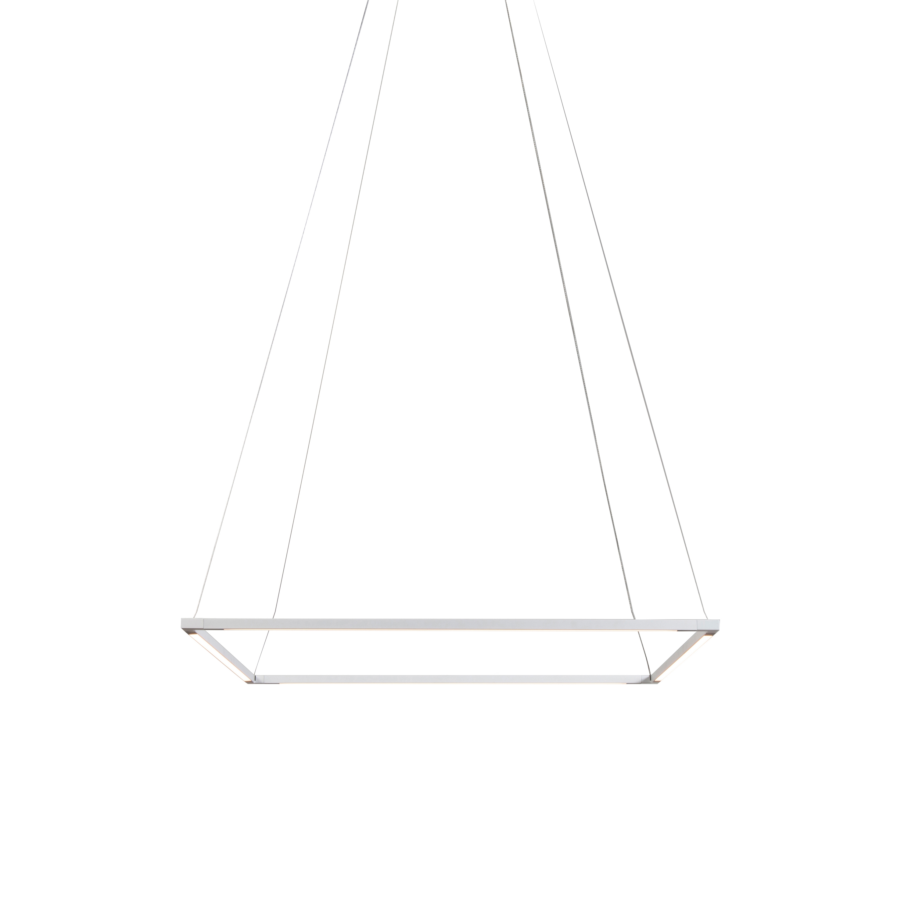 Z-Bar Pendant 24", Square, Matte White, Canopy