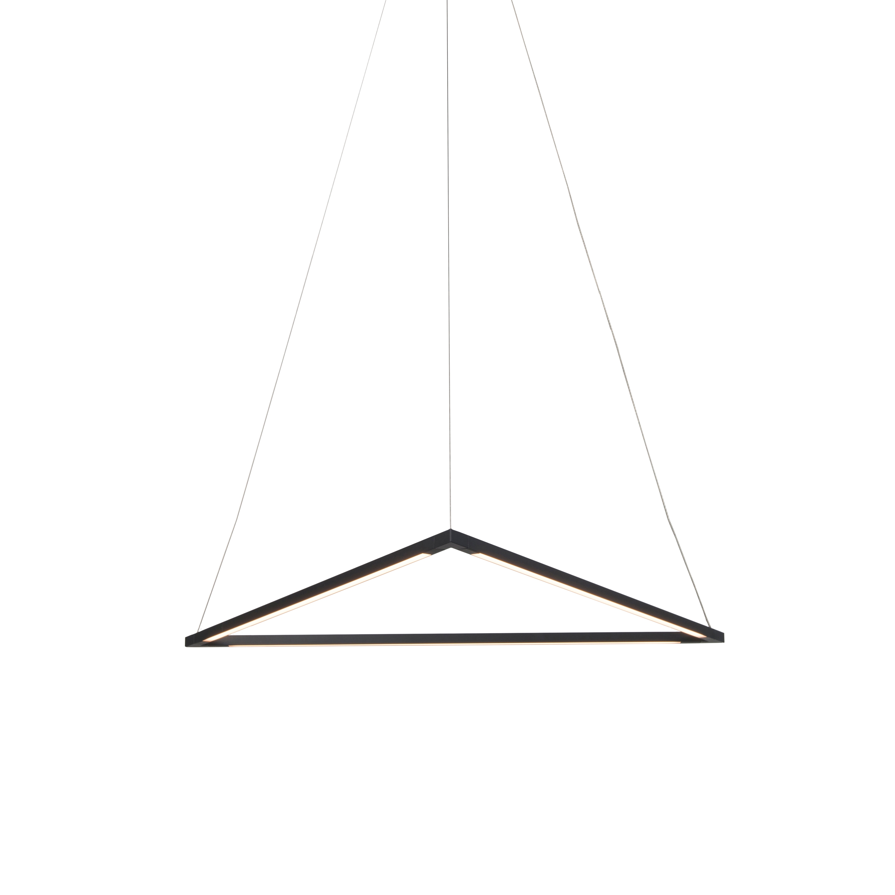 Z-Bar Pendant 24", Triangle, Matte Black, Canopy