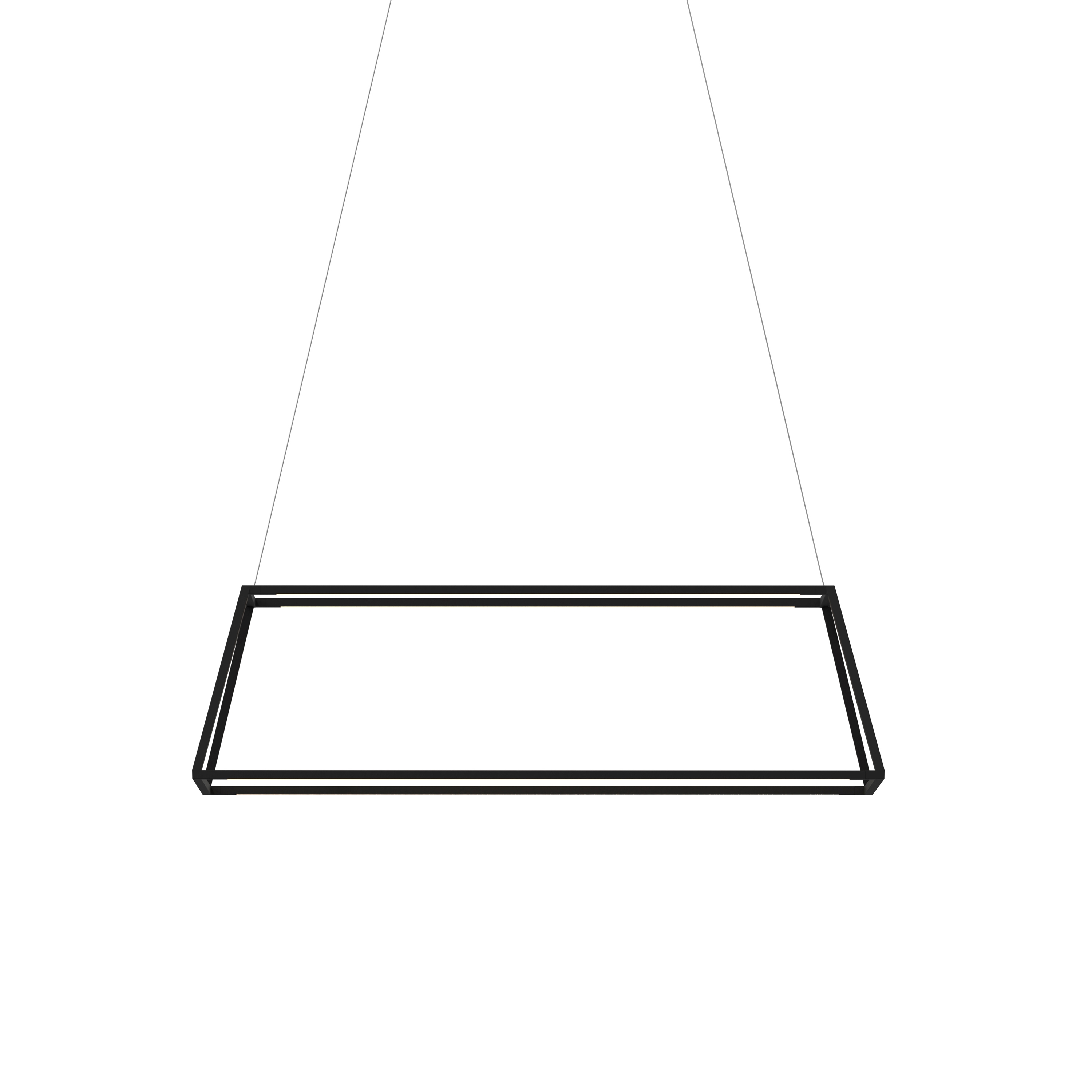 Z-Bar Pendant Rise Rectangle - Matte Black 38"