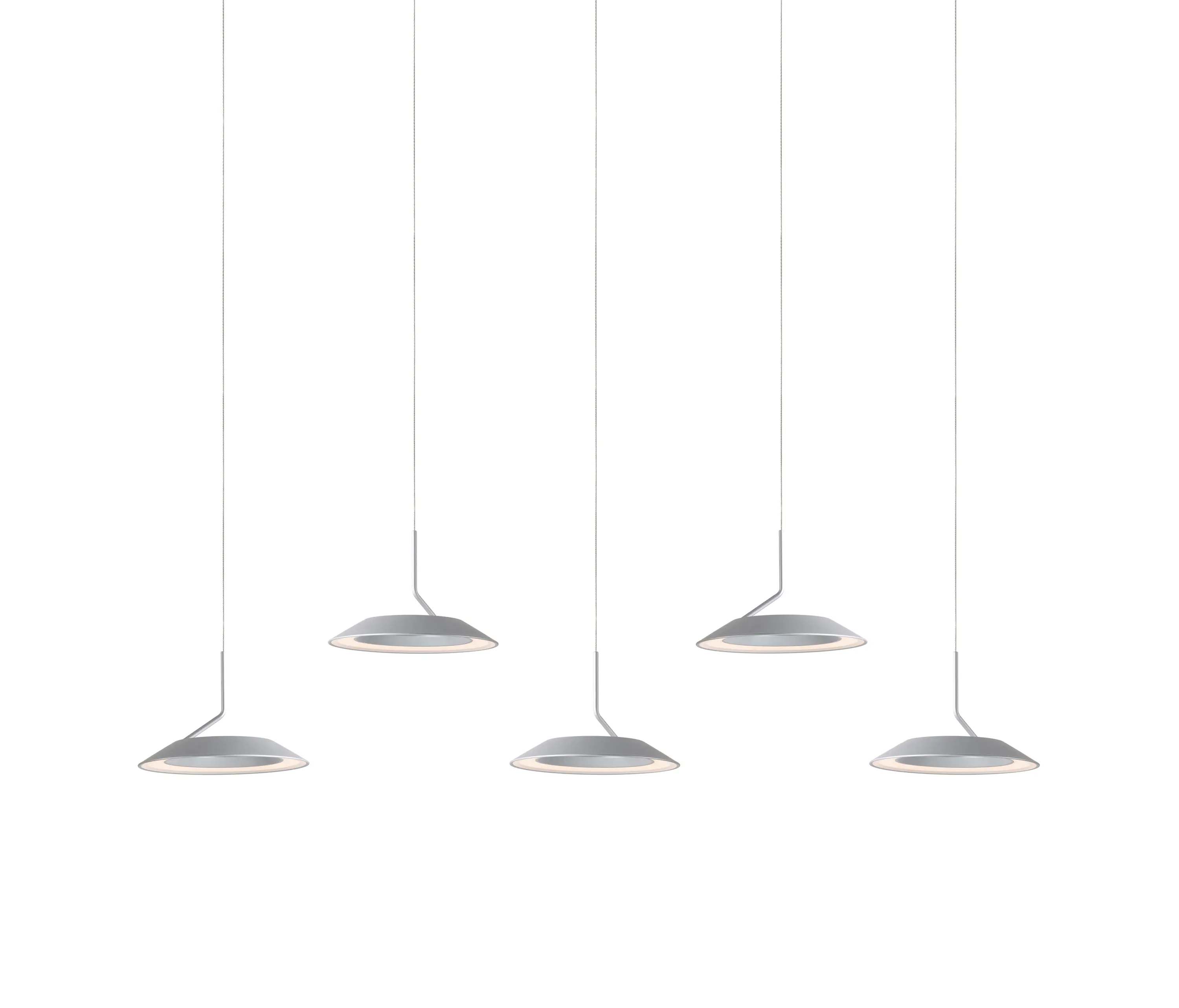 Koncept - Royyo Pendant (linear with 5 pendants), Silver, Silver Canopy