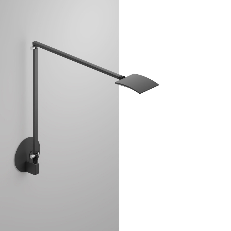 Display product Mosso Pro Desk Lamp with hardwired wall mount, Metallic Black from manufacturer Koncept
