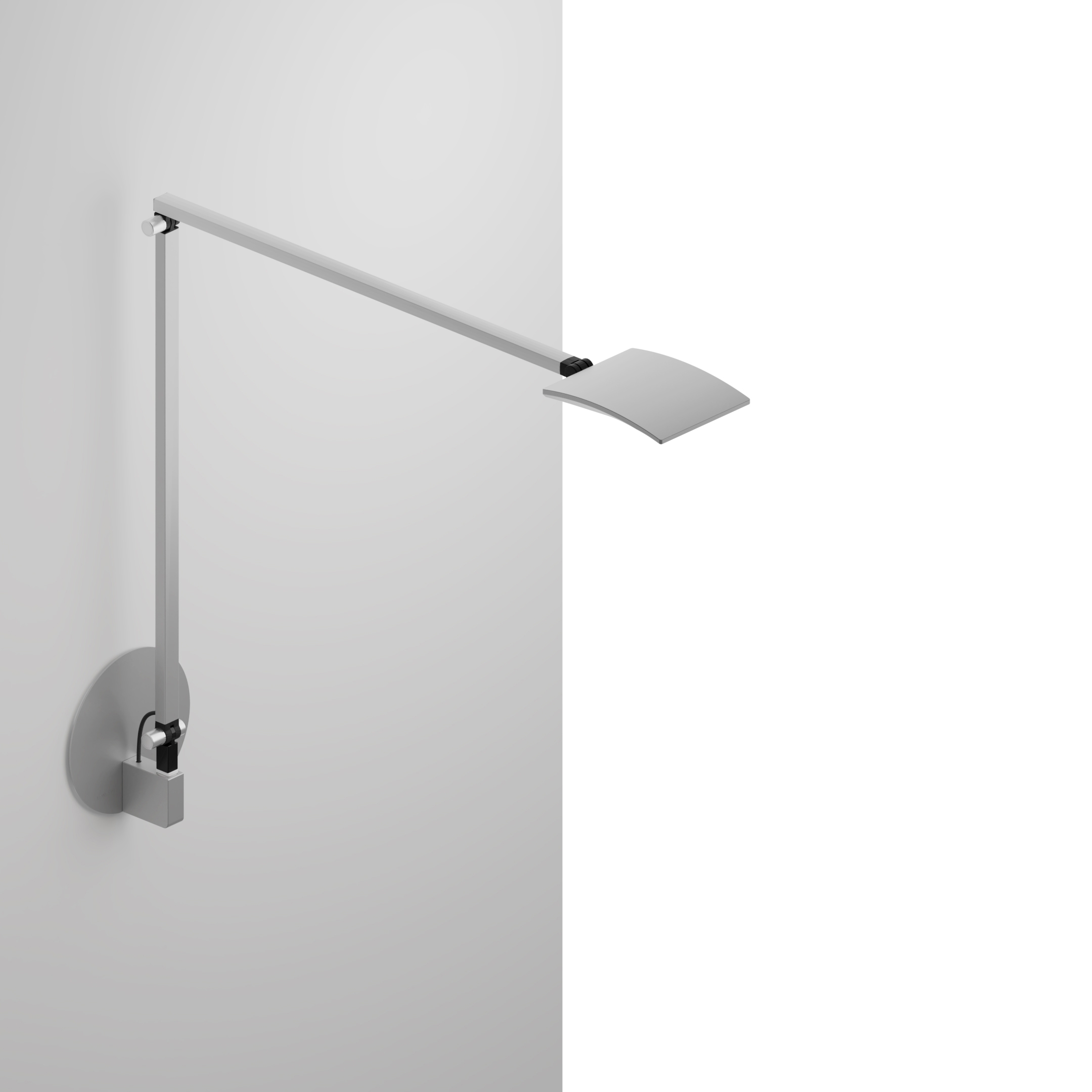 Mosso Pro Desk Lamp with hardwired wall mount, Silver