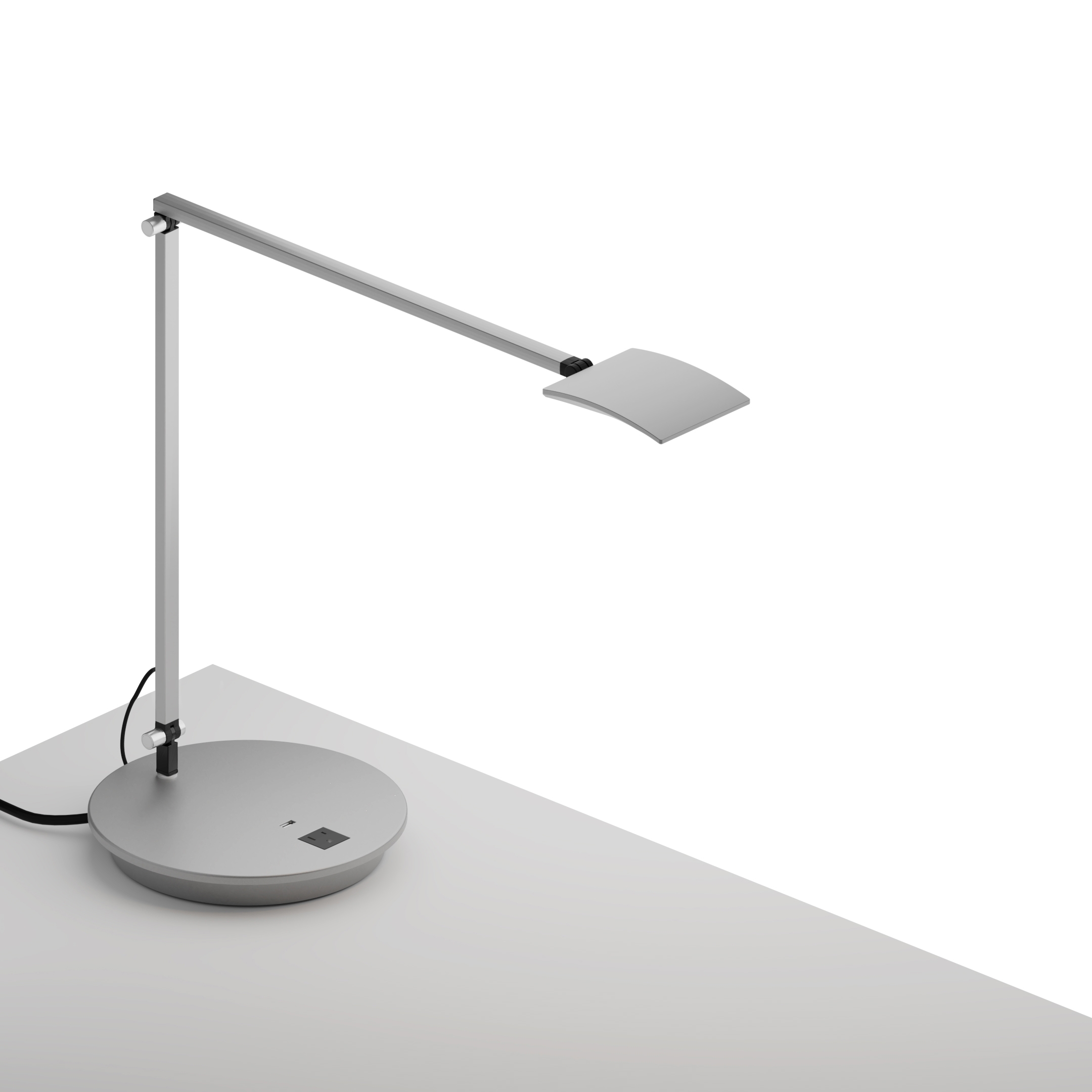 Mosso Pro Desk Lamp with power base (USB and AC outlets), Silver