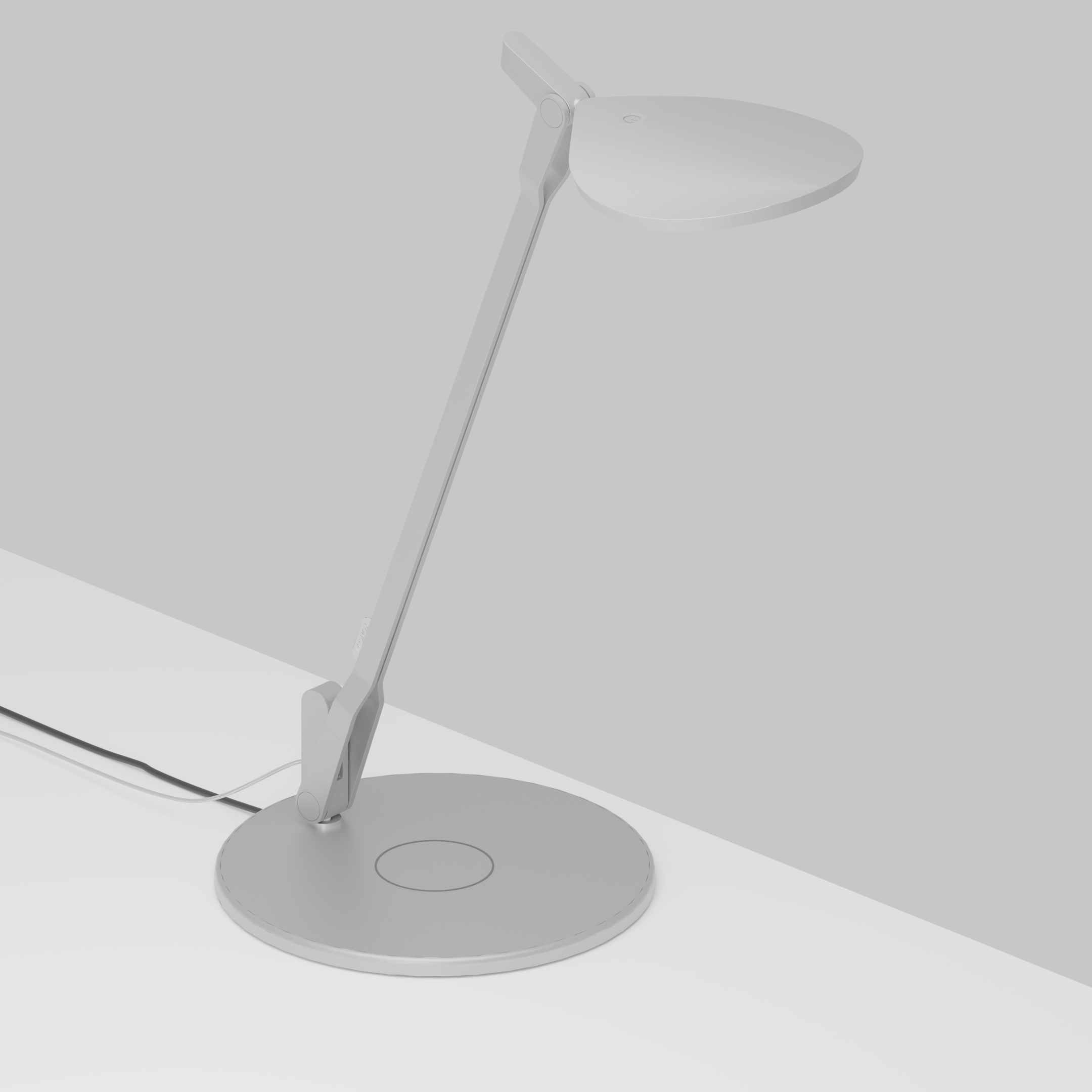 Splitty Desk Lamp with wireless charging Qi base, Silver