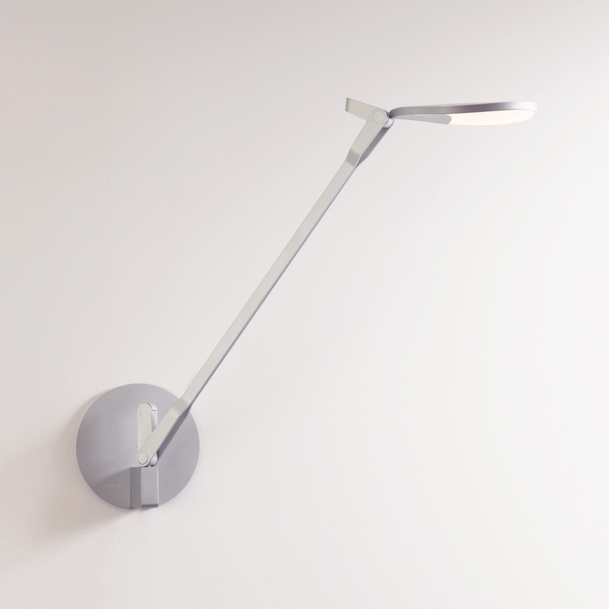 Splitty Pro Desk Lamp with hardwire wall mount, Silver