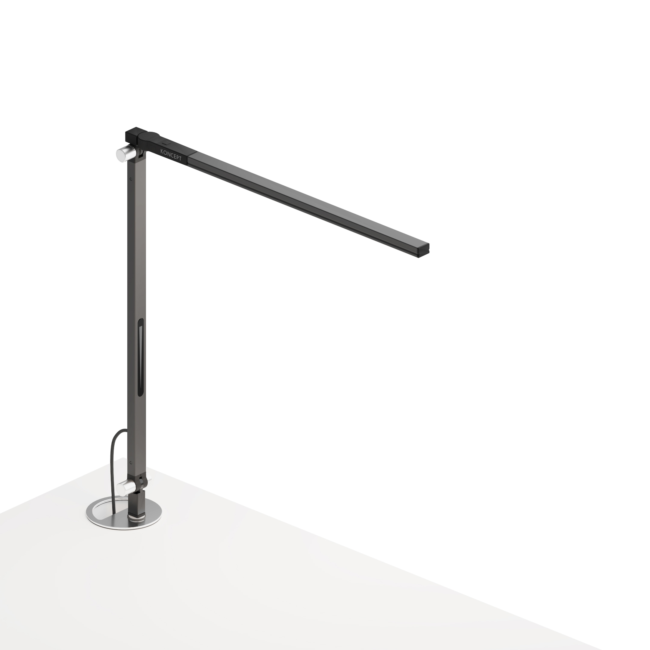 Mostra il prodotto Z-Bar Solo mini Desk Lamp with grommet mount, Metallic Black del produttore Koncept