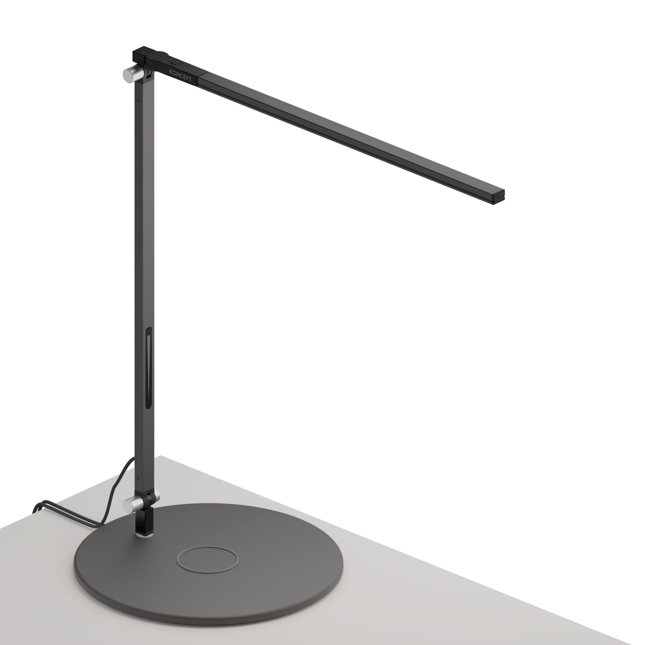 Mostra il prodotto Z-Bar Solo Desk Lamp with wireless charging Qi base, Metallic Black del produttore Koncept