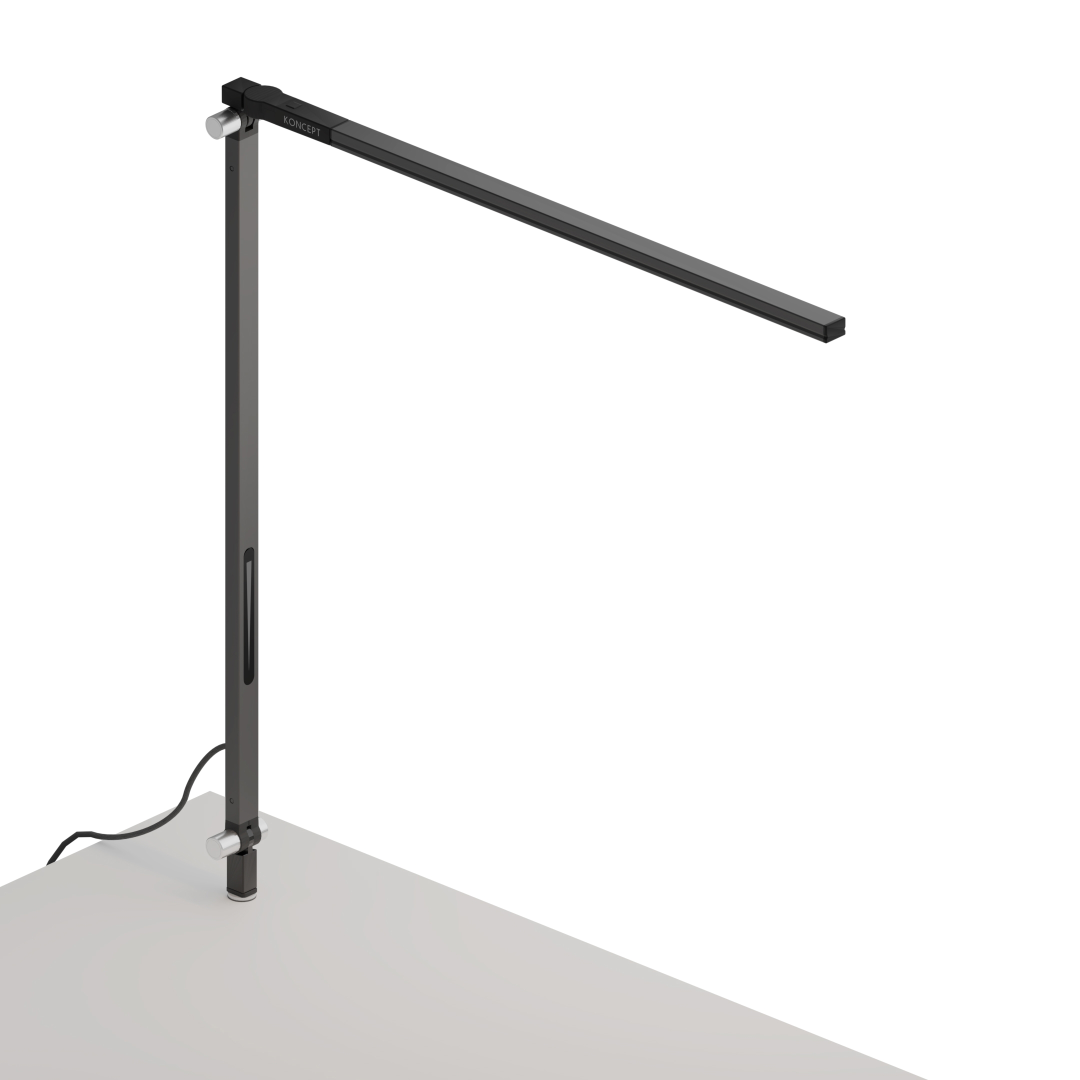 Z-Bar Solo Desk Lamp with through-table mount, Metallic Black