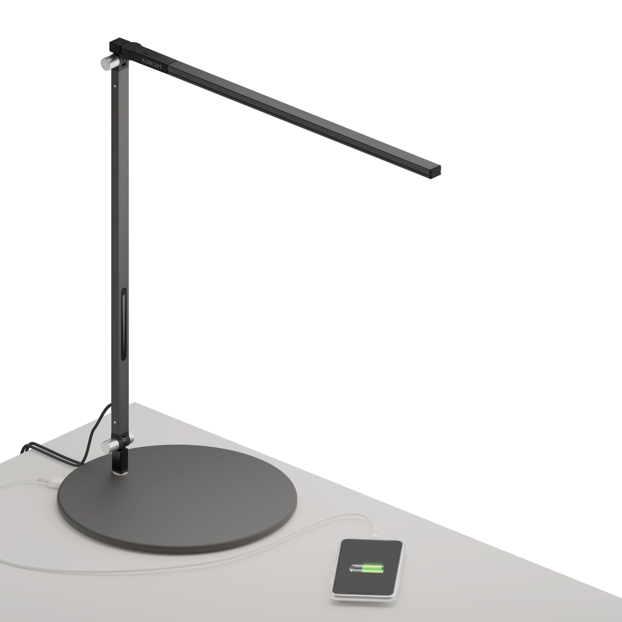 Mostra il prodotto Z-Bar Solo Desk Lamp with USB base, Metallic Black del produttore Koncept