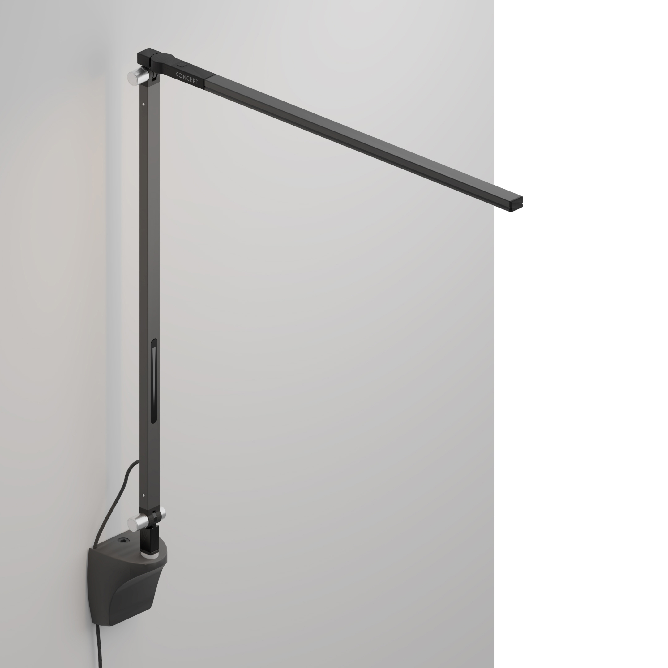 Mostra il prodotto Z-Bar Solo Desk Lamp with wall mount, Metallic Black del produttore Koncept