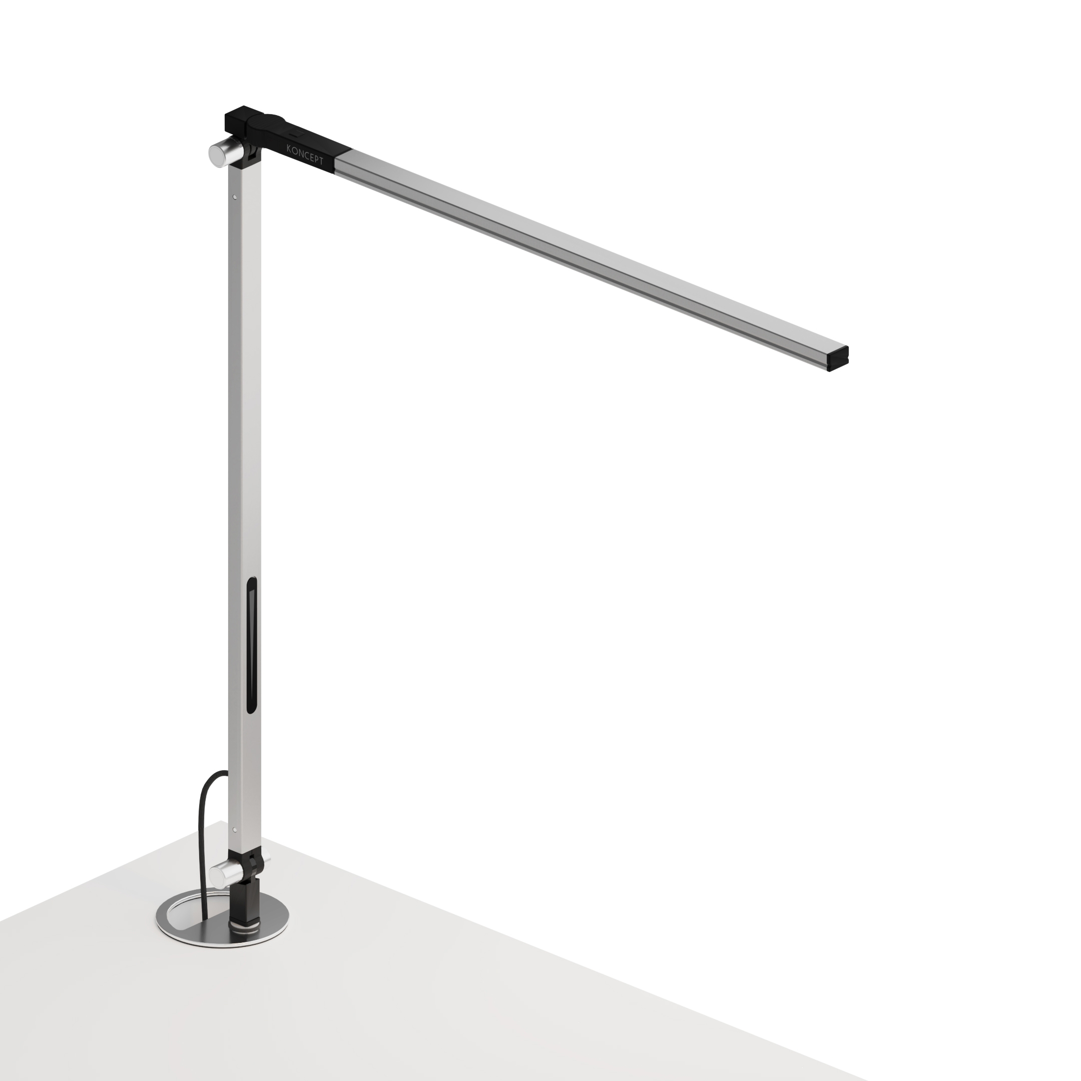 Z-Bar Solo Desk Lamp with grommet mount, Silver