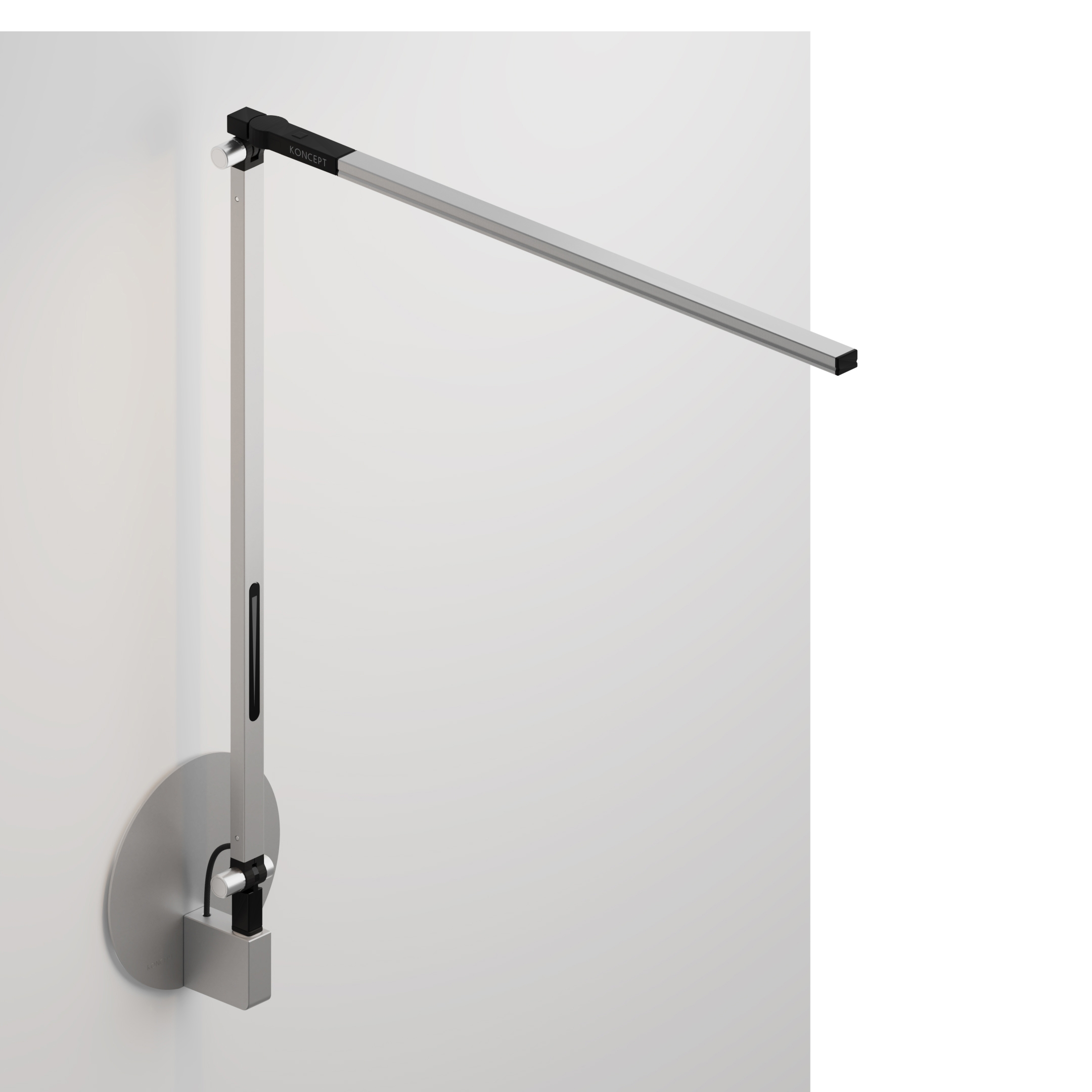 Mostra il prodotto Z-Bar Solo Desk Lamp with hardwire wall mount, Silver del produttore Koncept