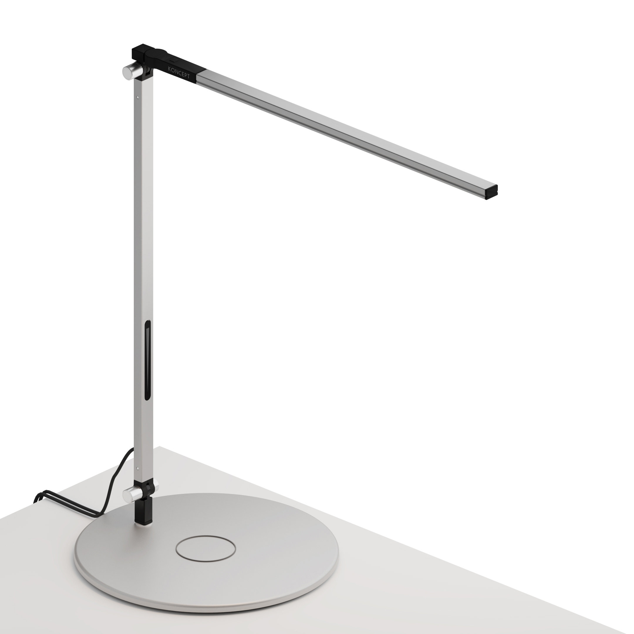 Z-Bar Solo Desk Lamp with wireless charging Qi base, Silver