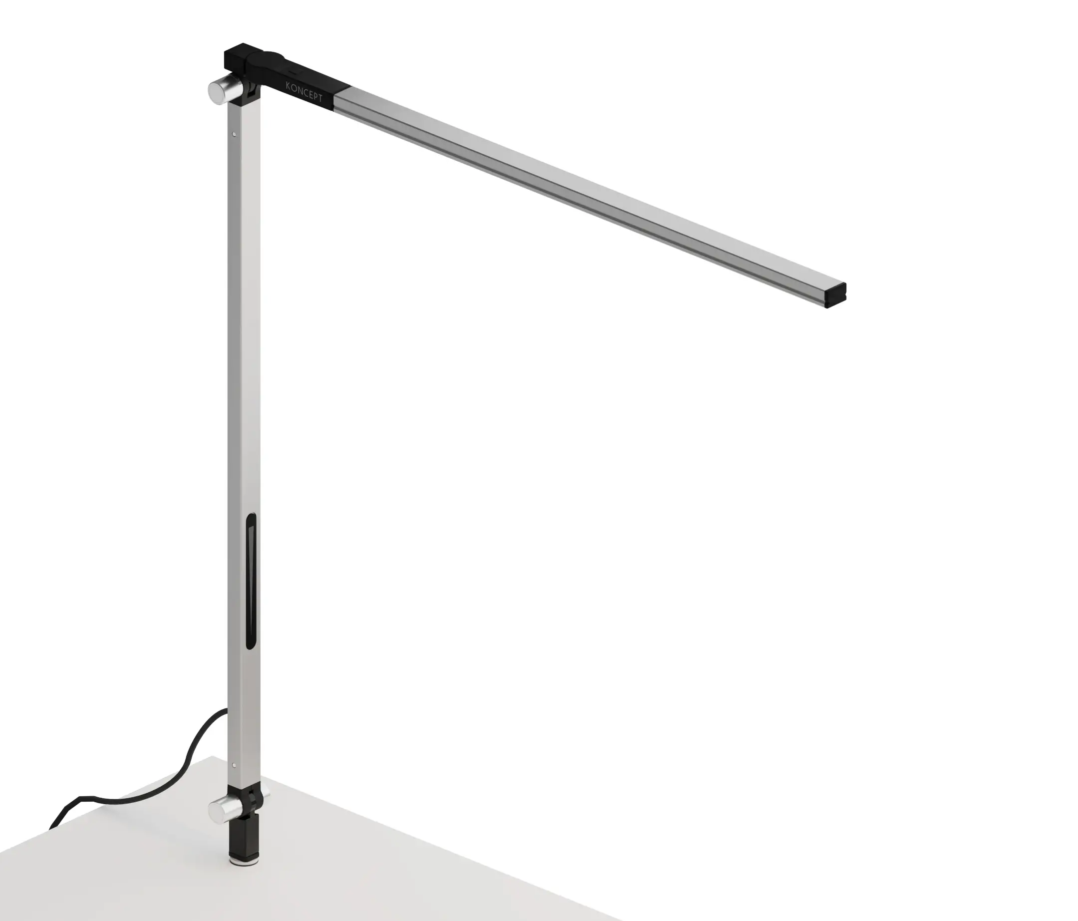 Koncept - Z-Bar Solo Desk Lamp with through-table mount, Silver