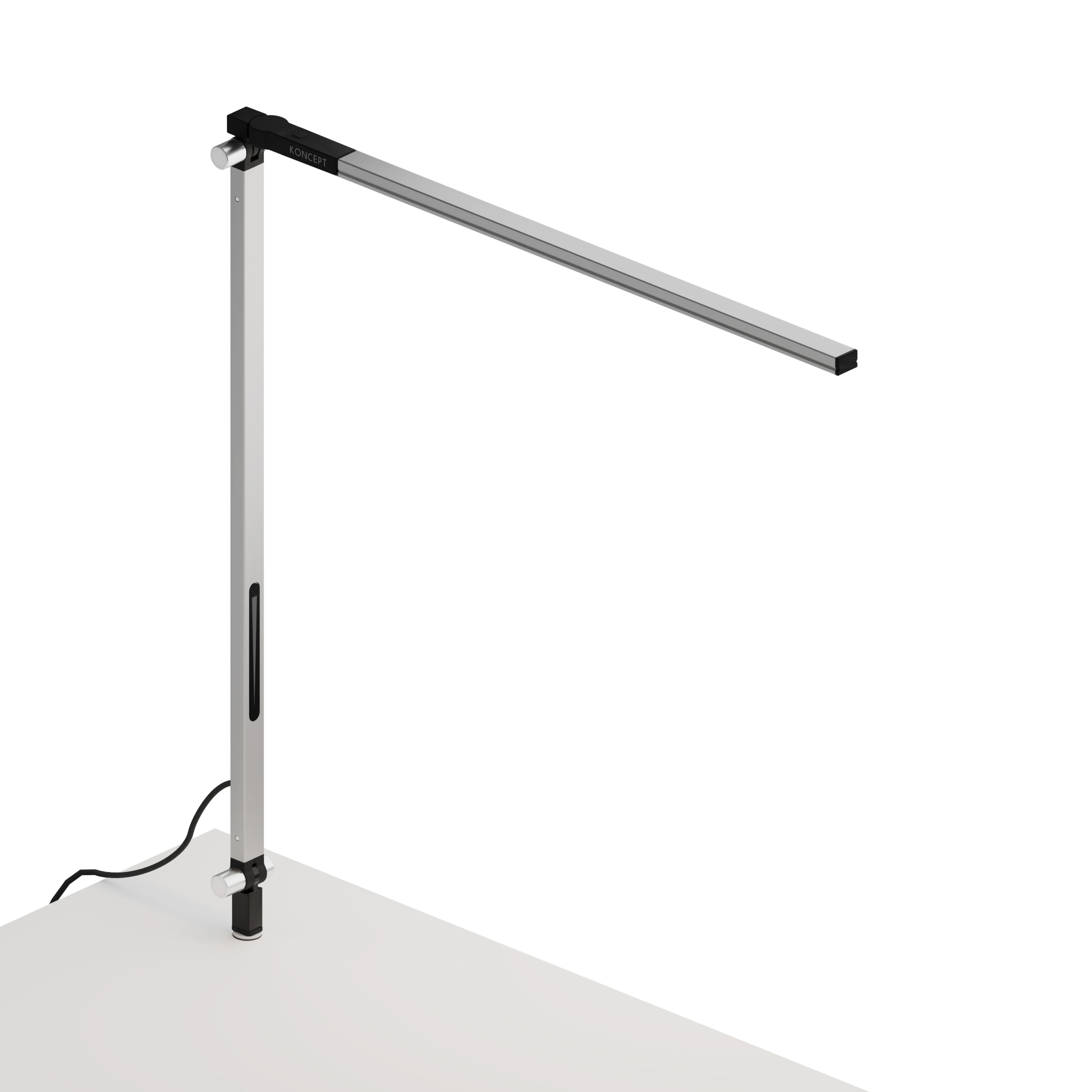 Z-Bar Solo Desk Lamp with through-table mount, Silver