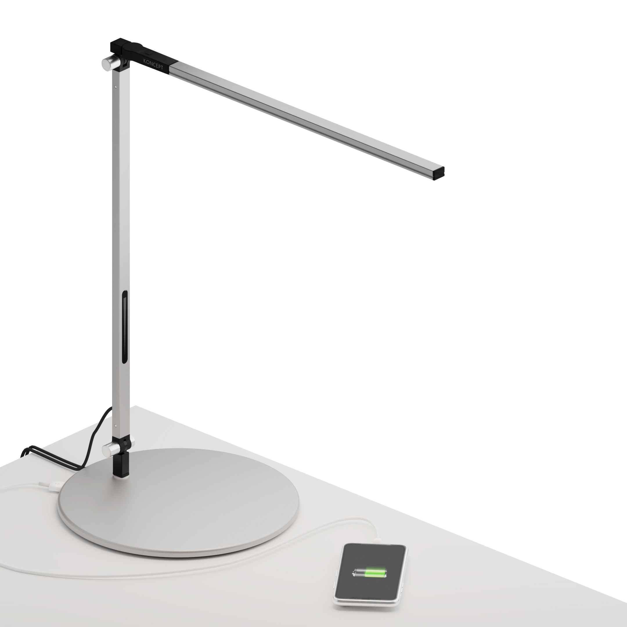 Z-Bar Solo Desk Lamp with USB base, Silver