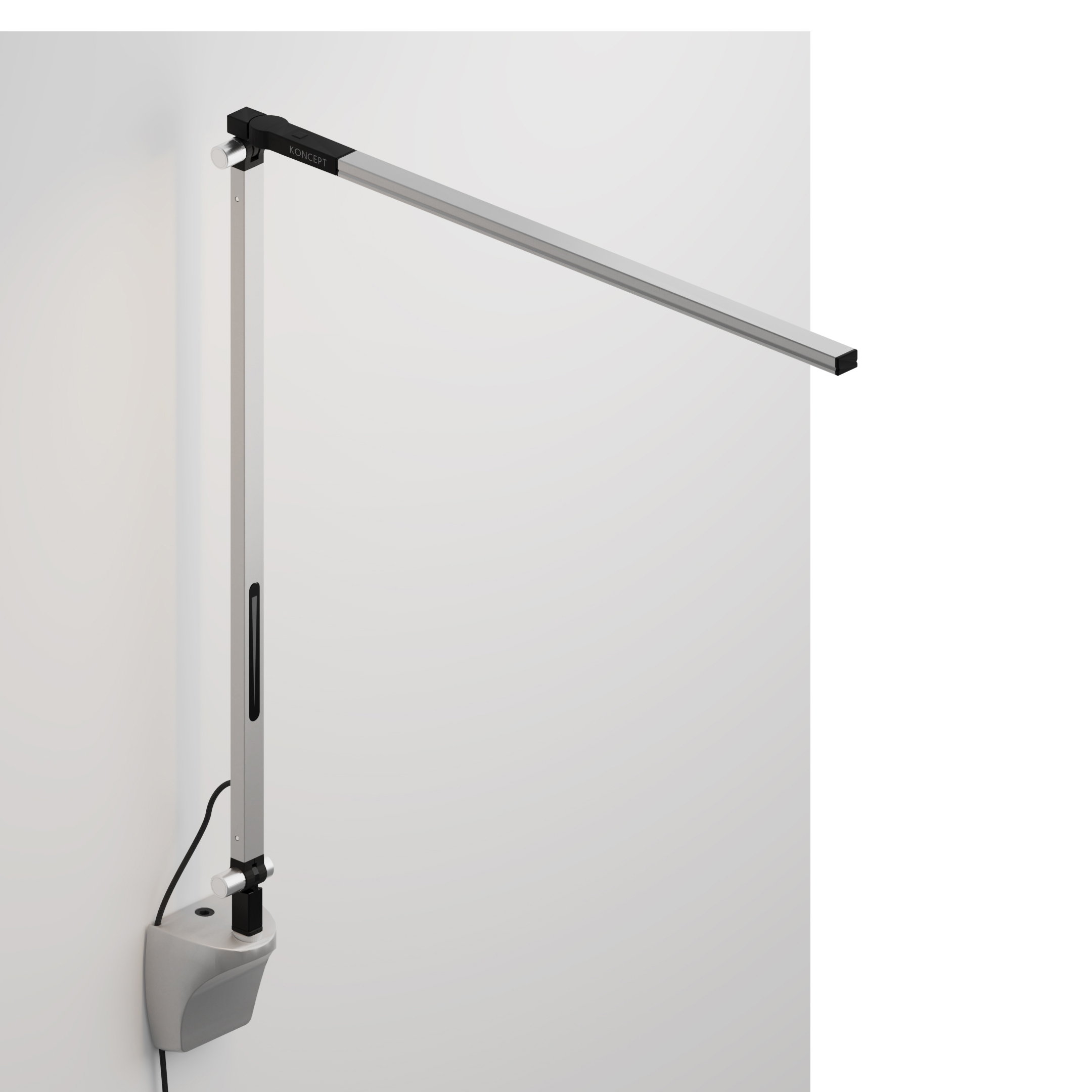 Z-Bar Solo Desk Lamp with wall mount, Silver