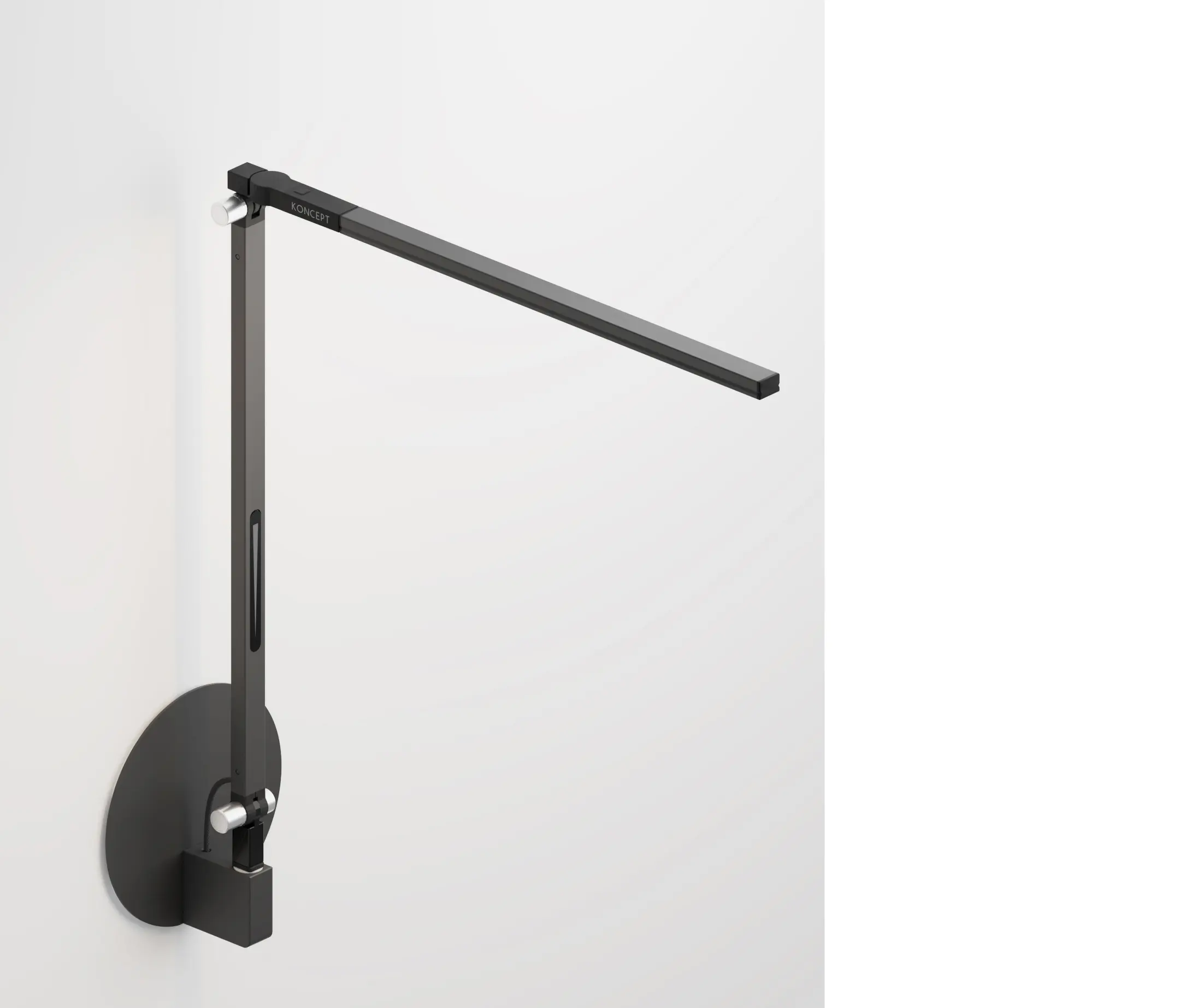 Z-BAR SOLO MINI DESK LAMP WITH HARDWIRE WALL MOUNT, METALLIC BLACK
