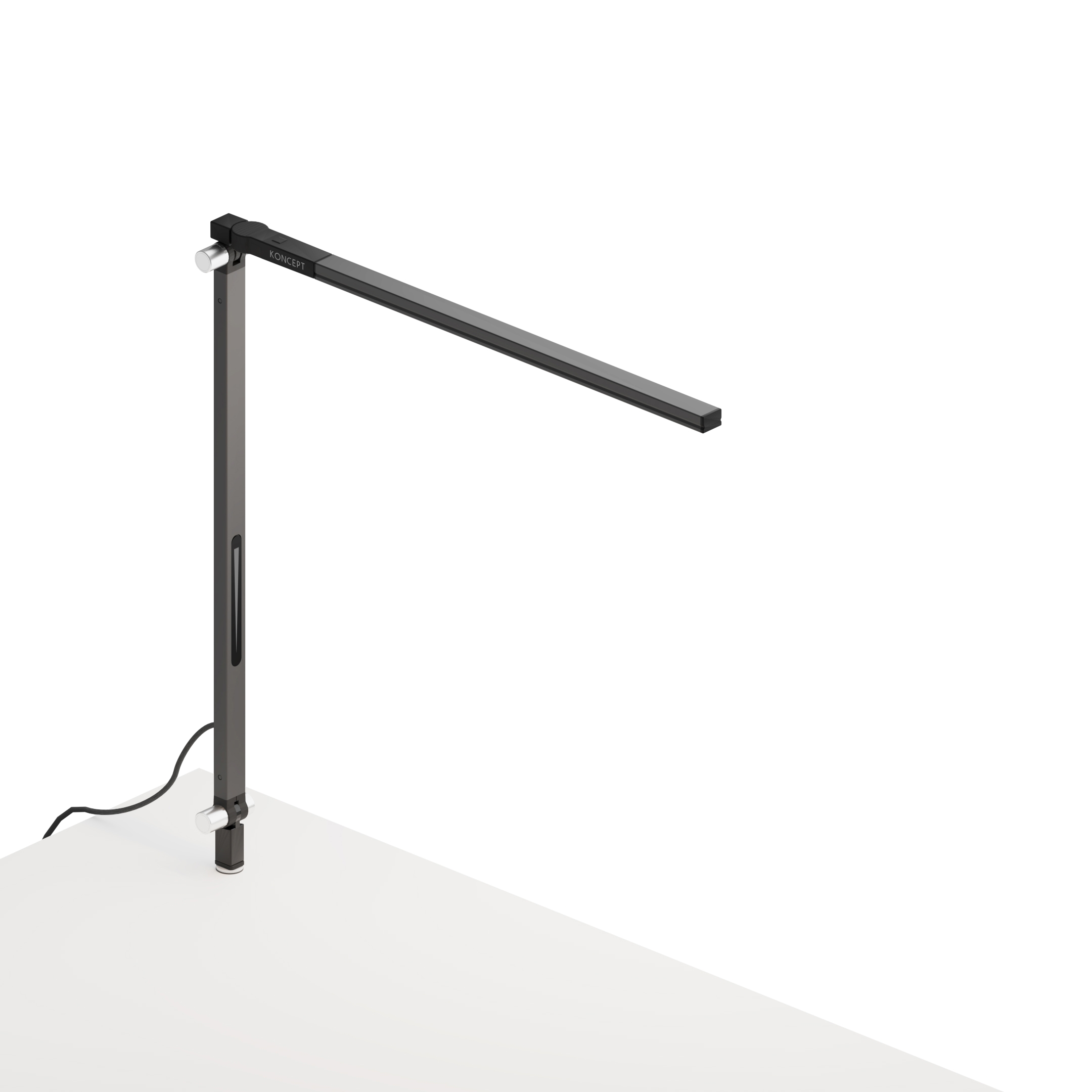 Mostra il prodotto Z-Bar Solo mini Desk Lamp with through-table mount, Metallic Black del produttore Koncept