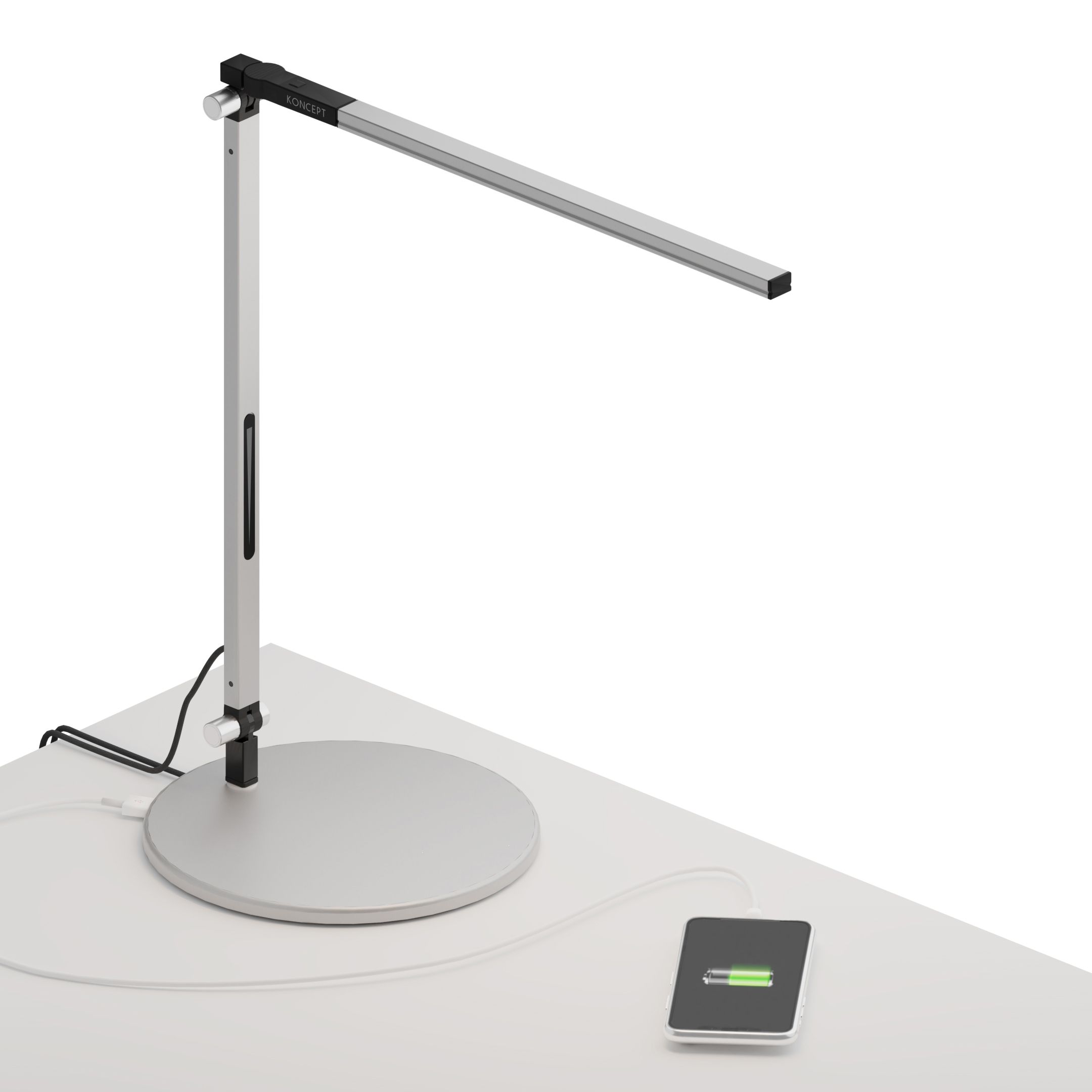 Z-Bar Solo mini Desk Lamp with USB base, Silver
