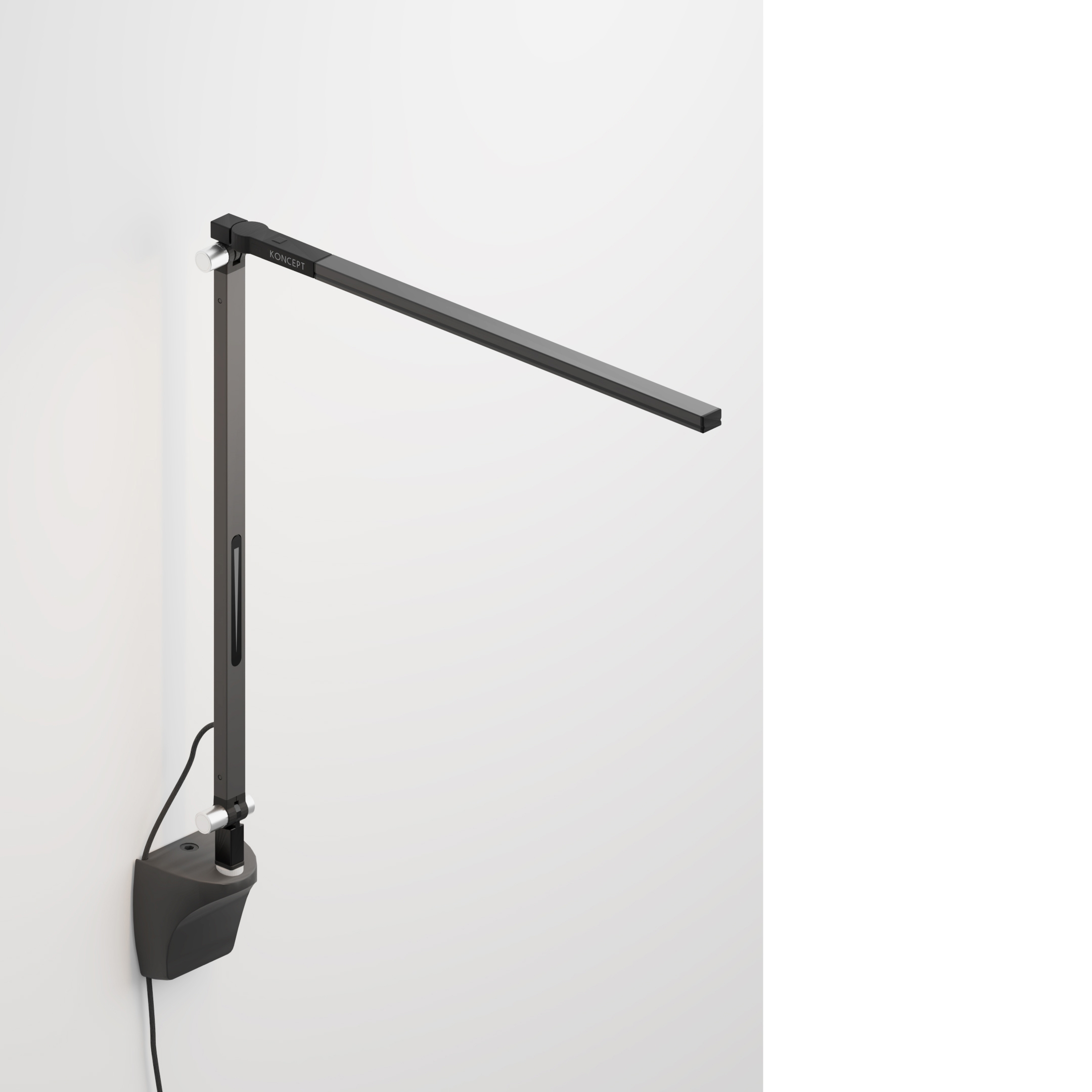 Mostra il prodotto Z-Bar Solo mini Desk Lamp with wall mount, Metallic Black del produttore Koncept