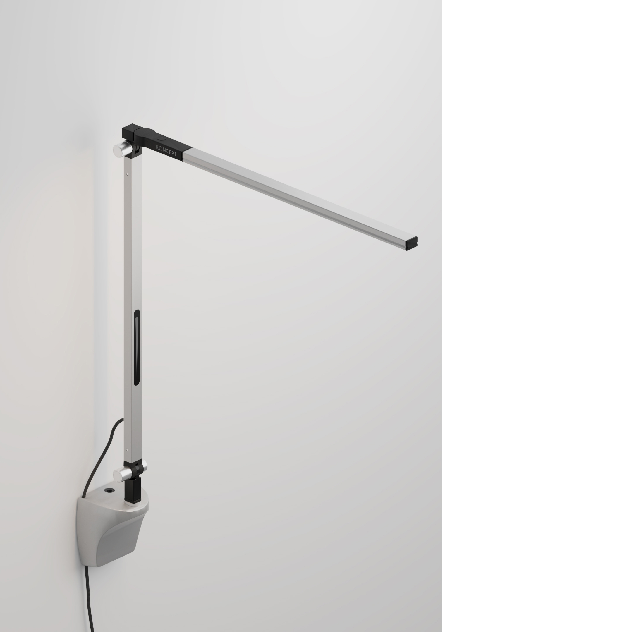 Z-Bar Solo mini Desk Lamp with wall mount, Silver