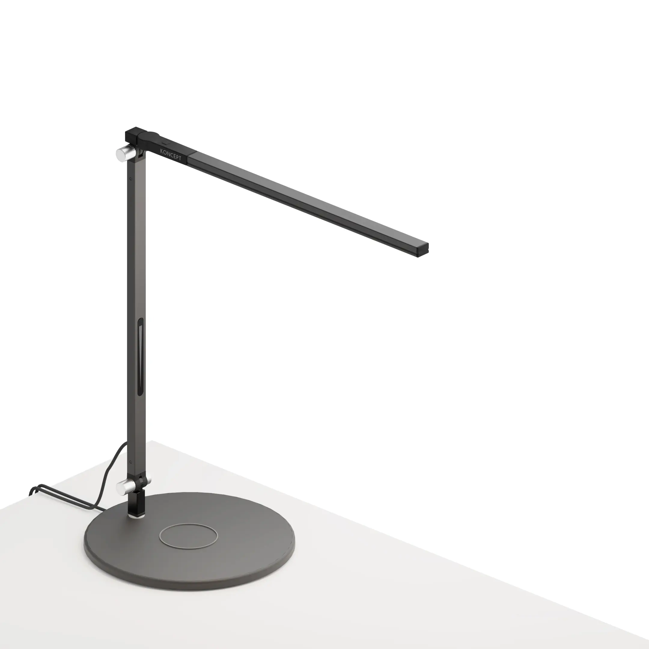 Koncept - Z-Bar Solo mini Desk Lamp with wireless charging Qi base, Metallic Black