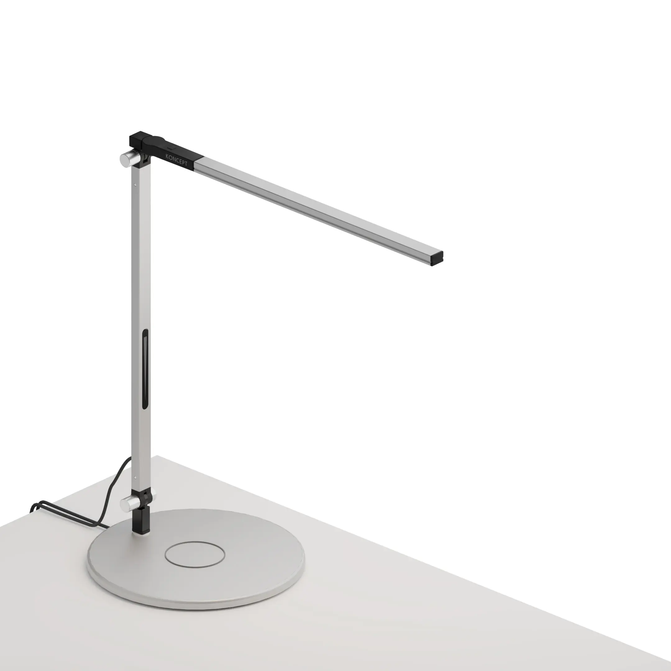 Koncept - Z-Bar Solo mini Desk Lamp with wireless charging Qi base, Silver