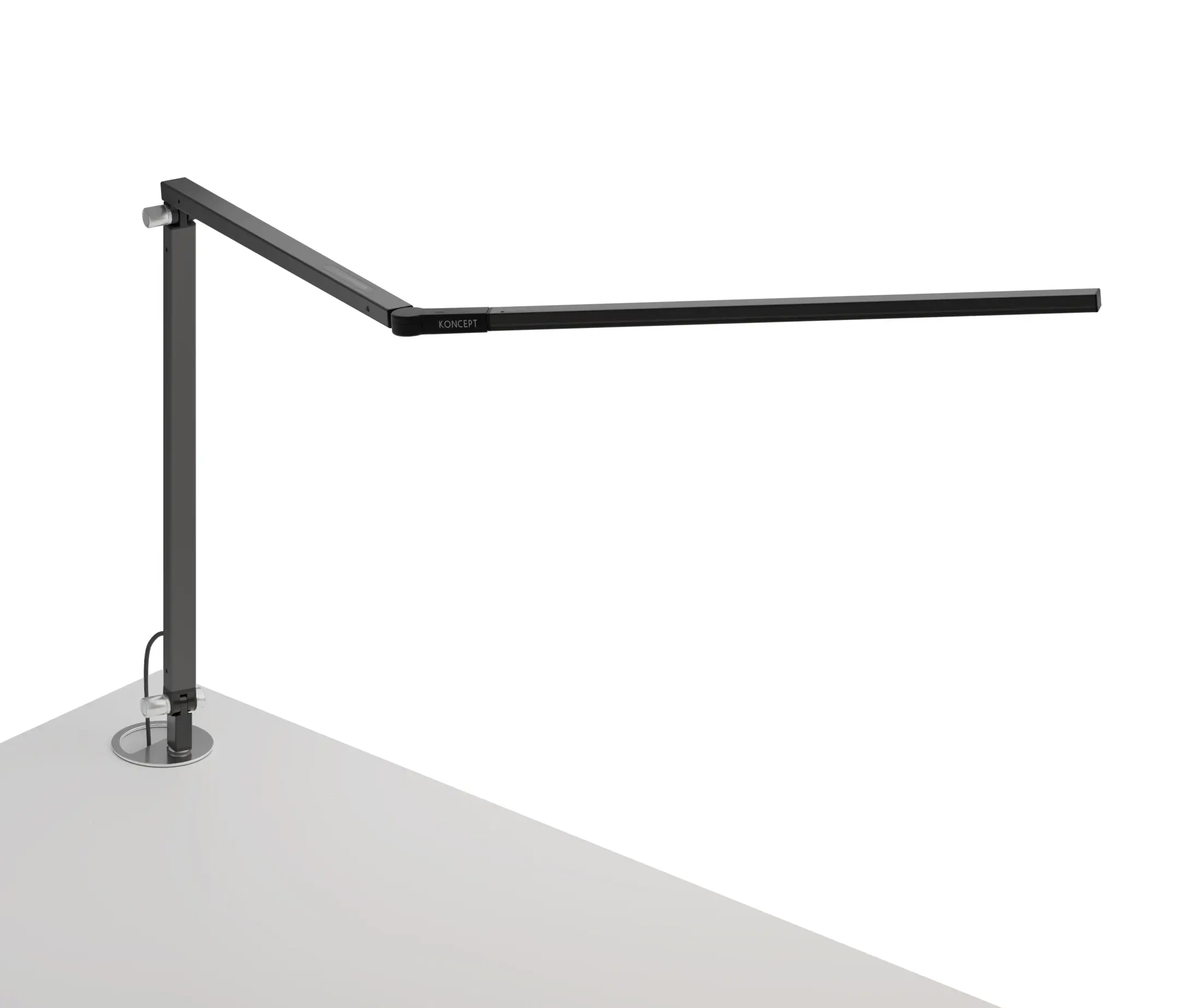 Koncept - Z-Bar Desk Lamp with grommet mount, Metallic Black