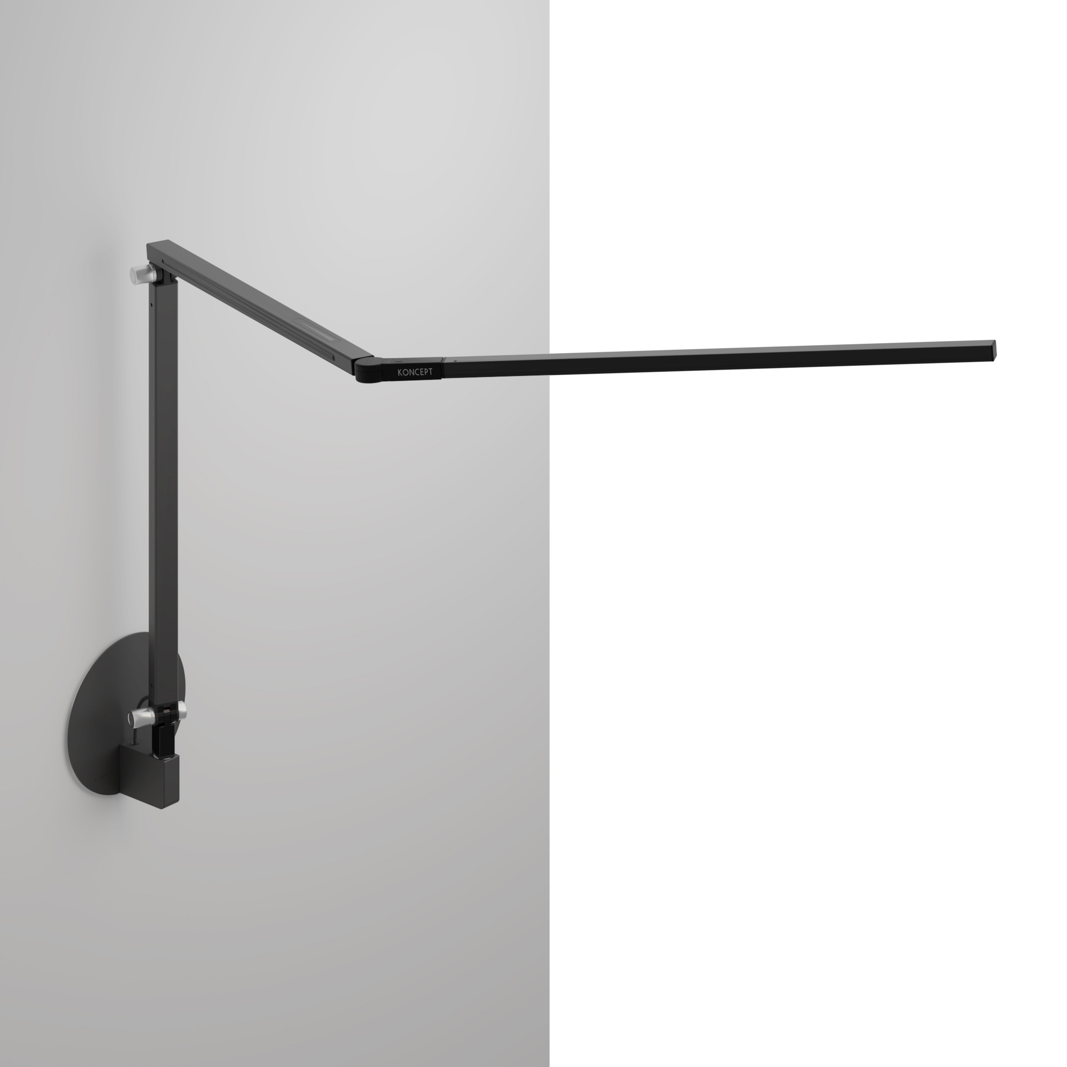 Mostra il prodotto Z-Bar Desk Lamp with hardwire wall mount, Metallic Black del produttore Koncept