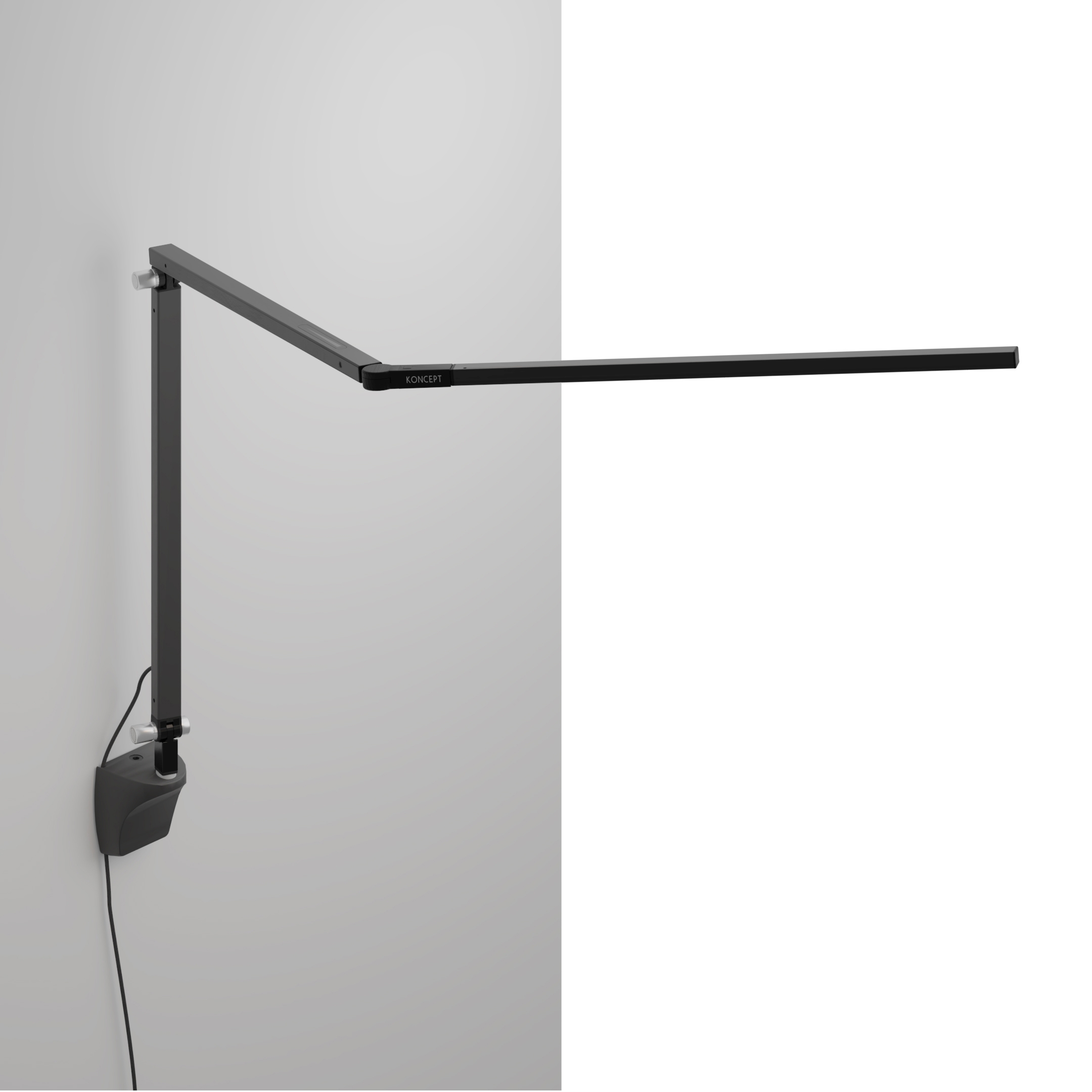 Mostra il prodotto Z-Bar Desk Lamp with wall mount, Metallic Black del produttore Koncept