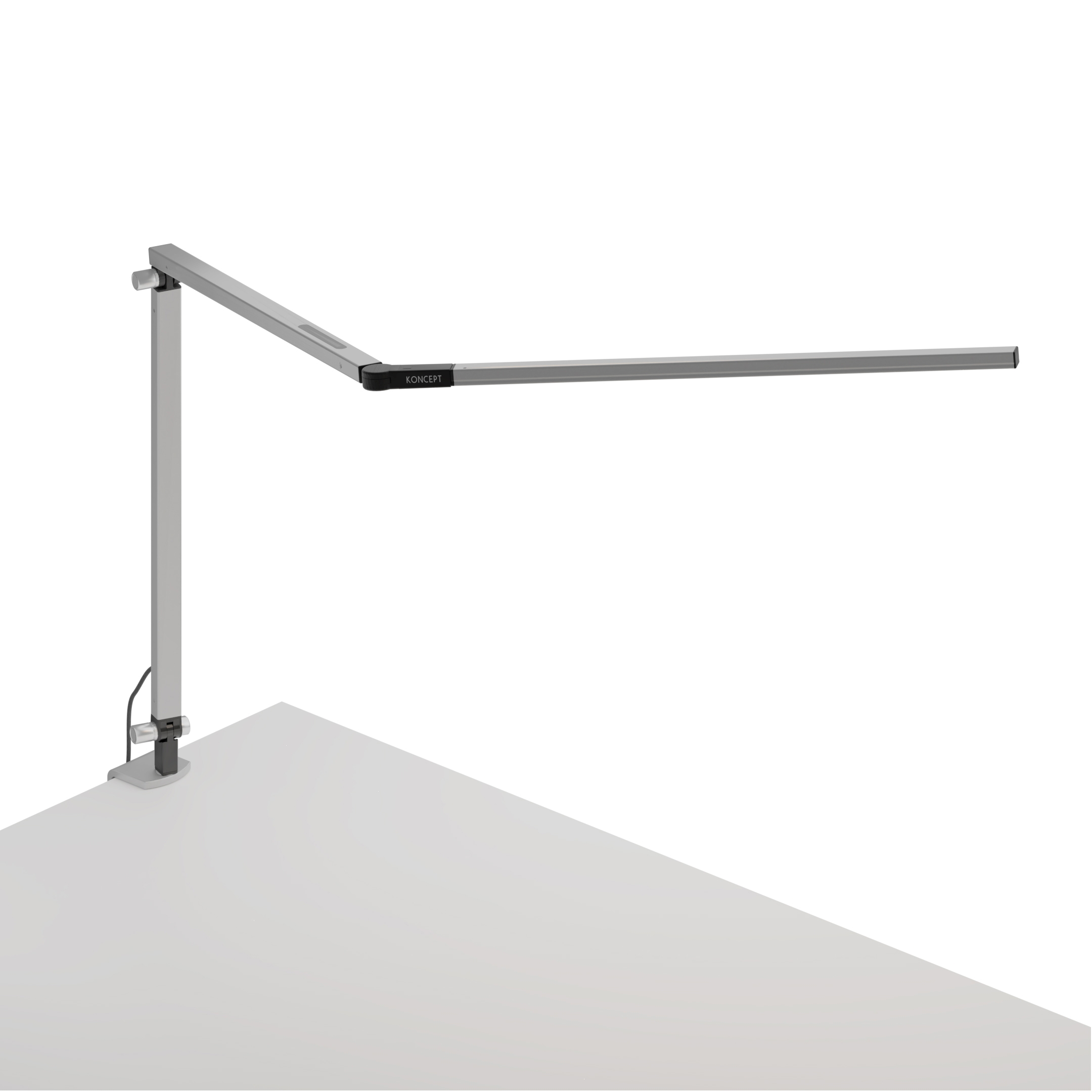 Z-Bar Desk Lamp with one-piece desk clamp, Silver