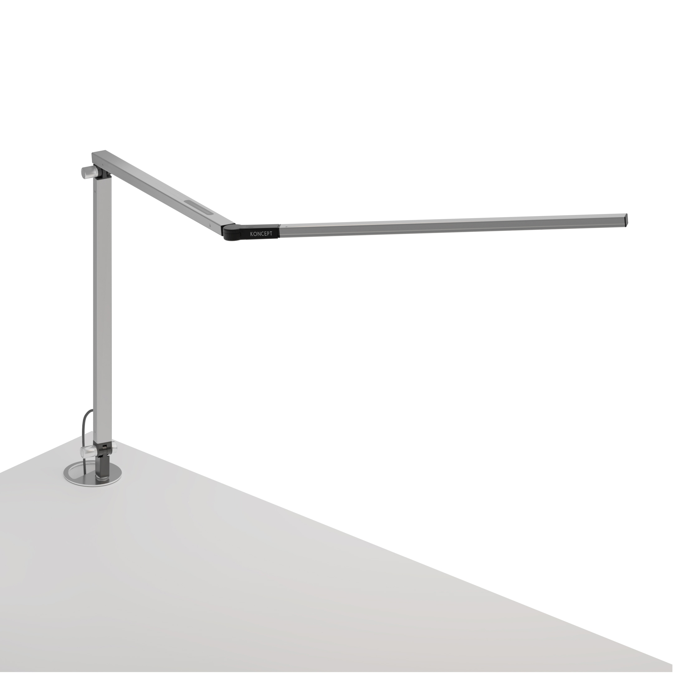 Z-Bar Desk Lamp with grommet mount, Silver