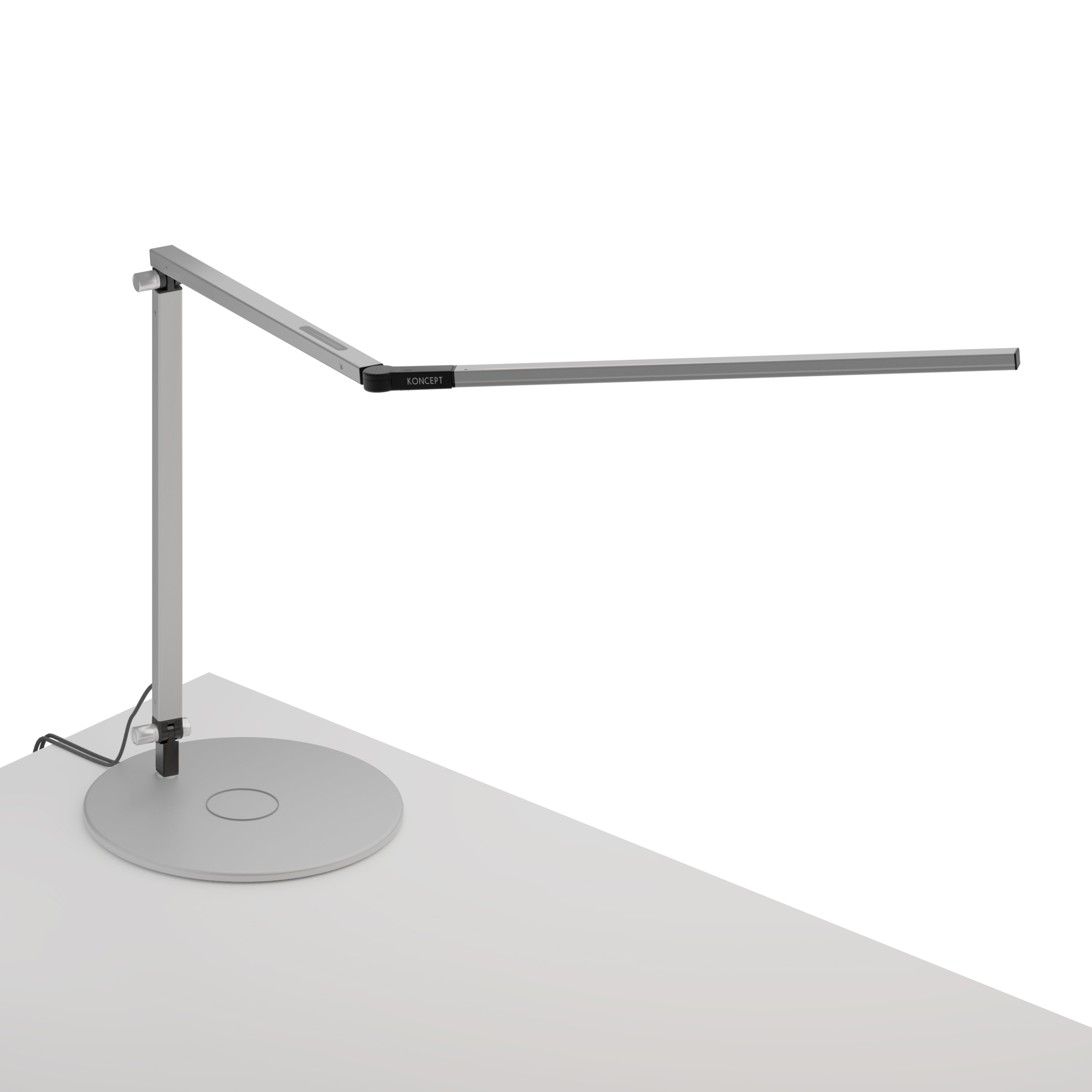 Z-Bar Desk Lamp with wireless charging Qi base, Silver