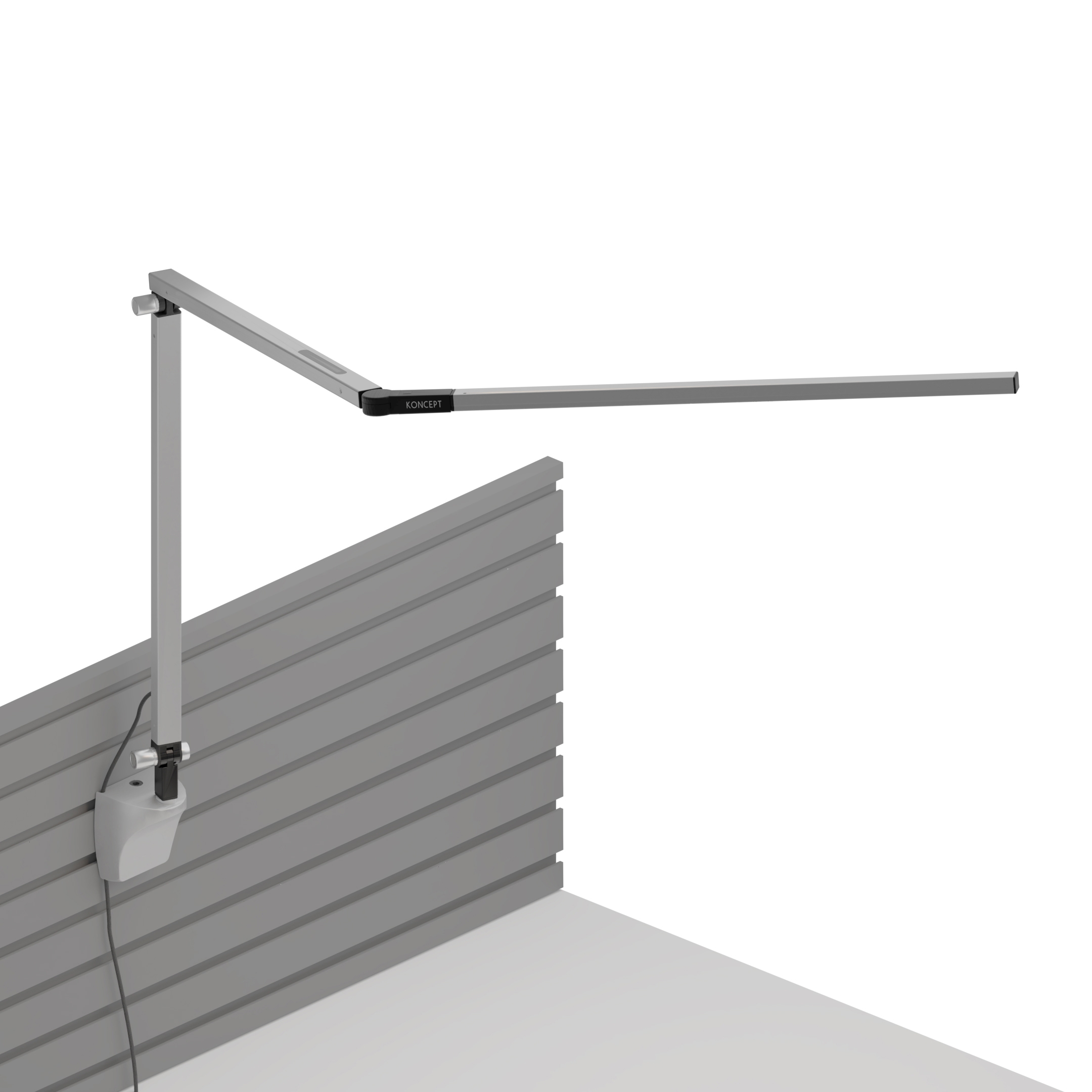 Z-Bar Desk Lamp with slatwall mount, Silver