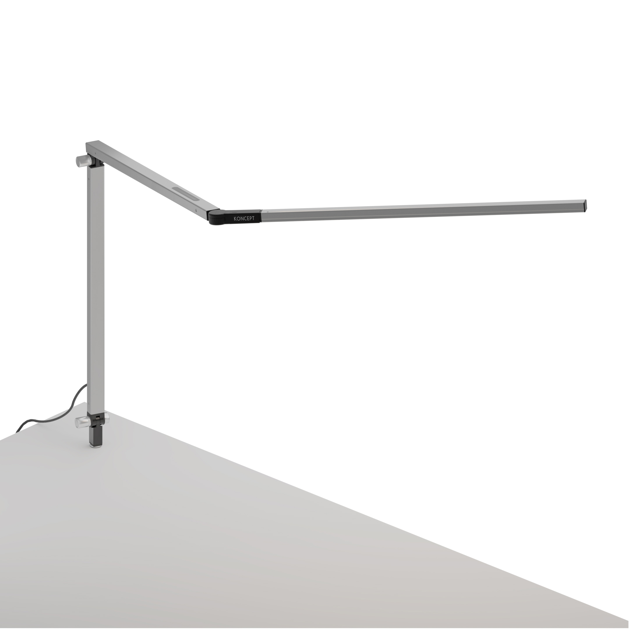 Z-Bar Desk Lamp with through-table mount, Silver