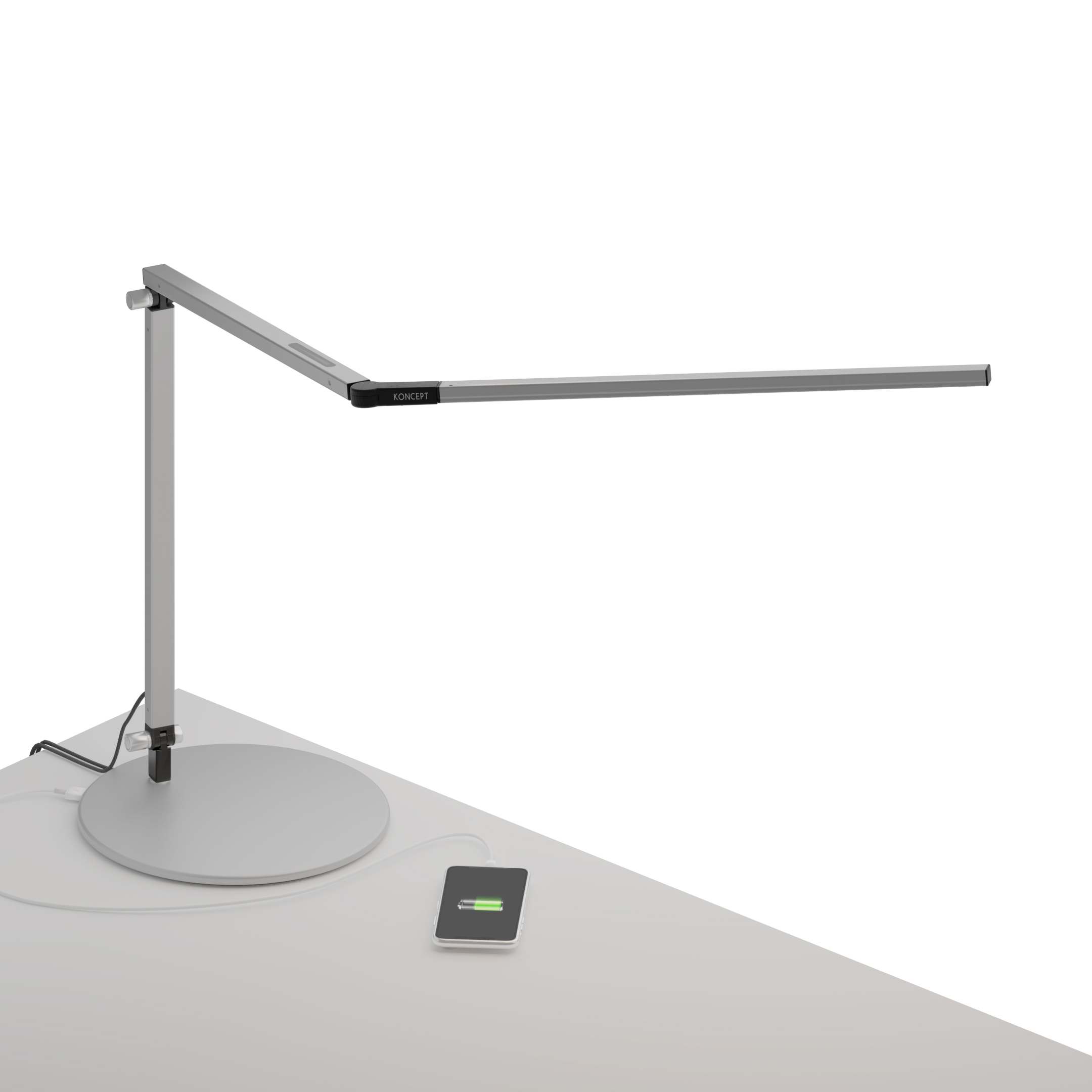 Z-bar Desk Lamp with USB base, Silver